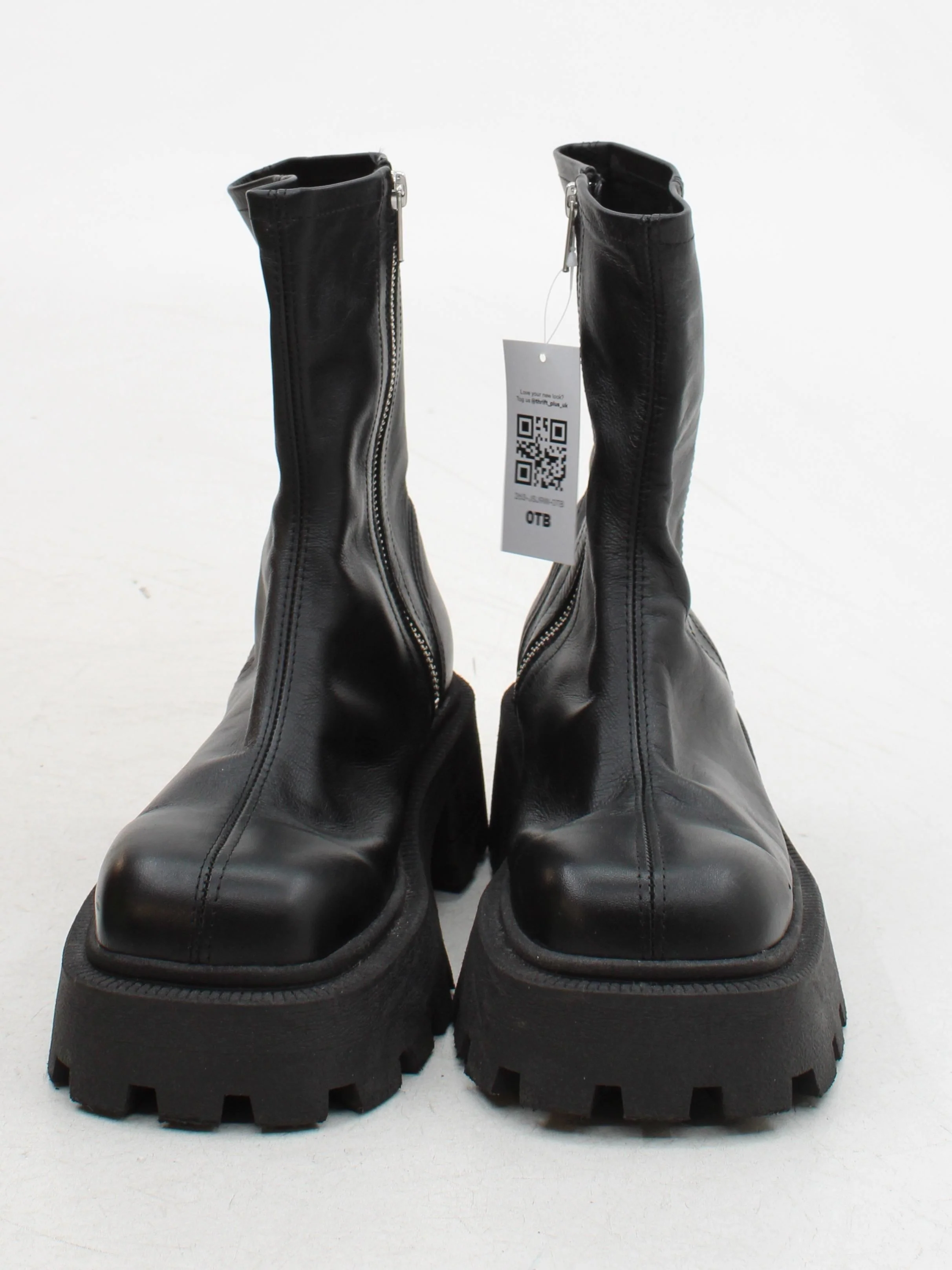 Topshop Women's Boots UK 7 Black 100% Leather Platform - Image 2