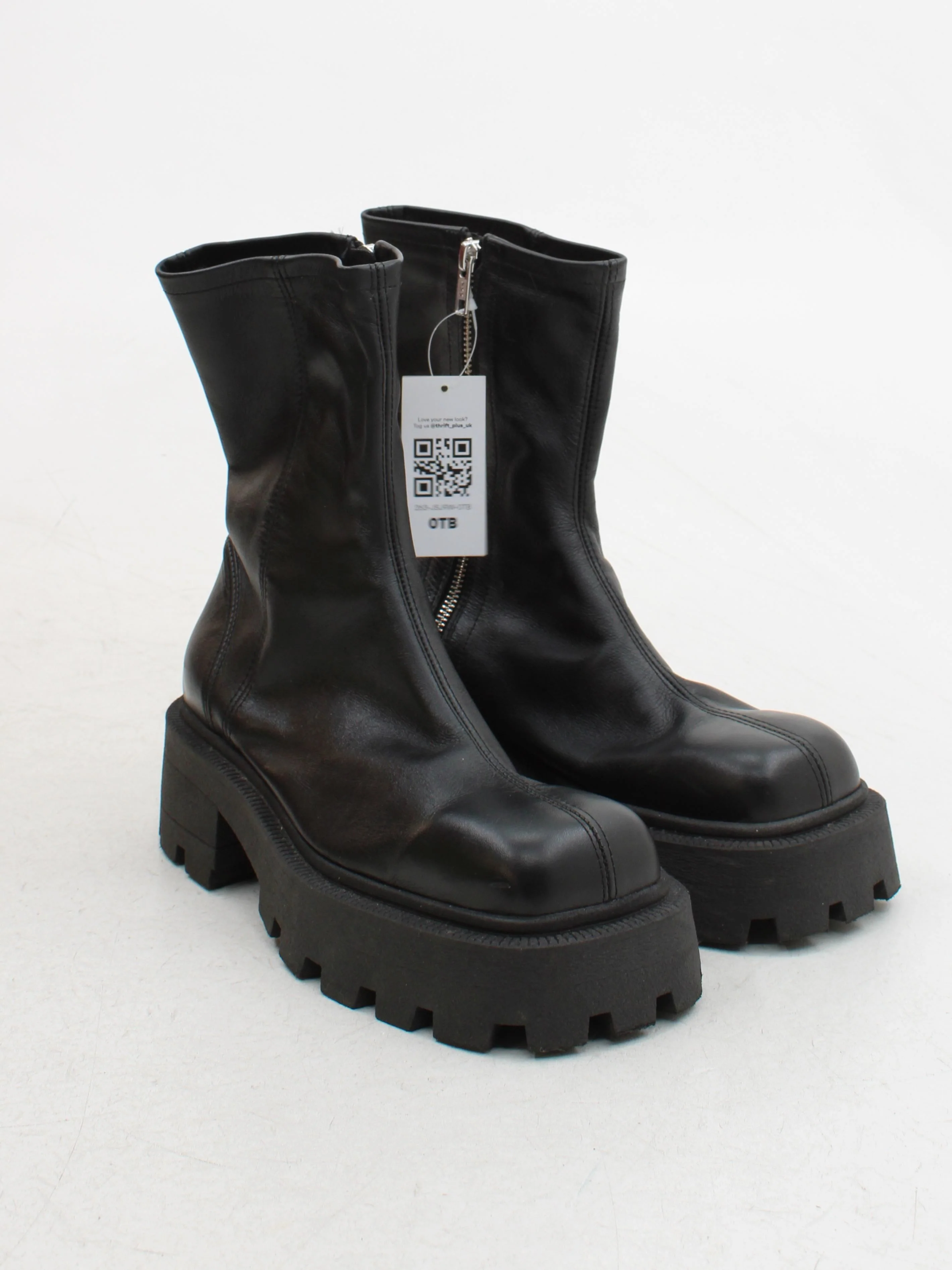 Topshop Women's Boots UK 7 Black 100% Leather Platform - Image 4