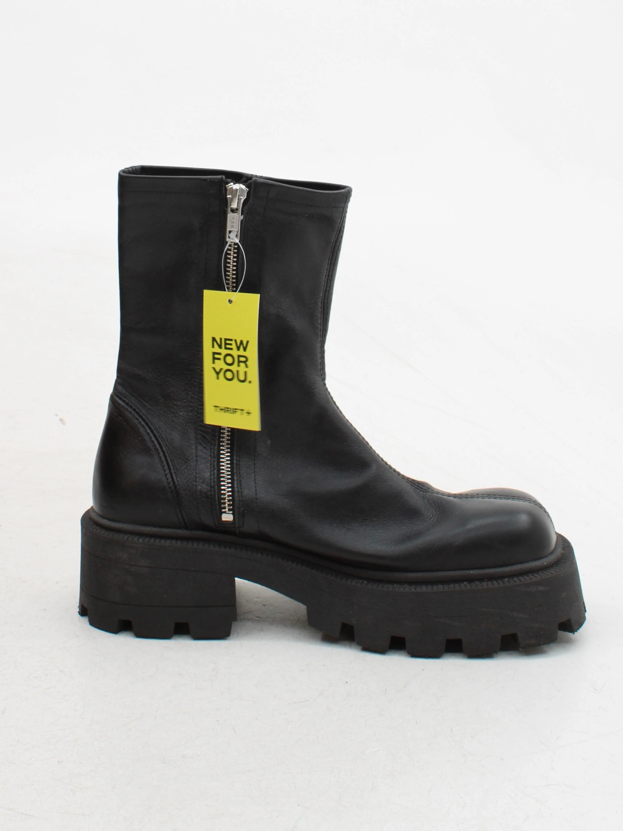 Topshop Women's Boots UK 7 Black 100% Leather Platform - Image 5