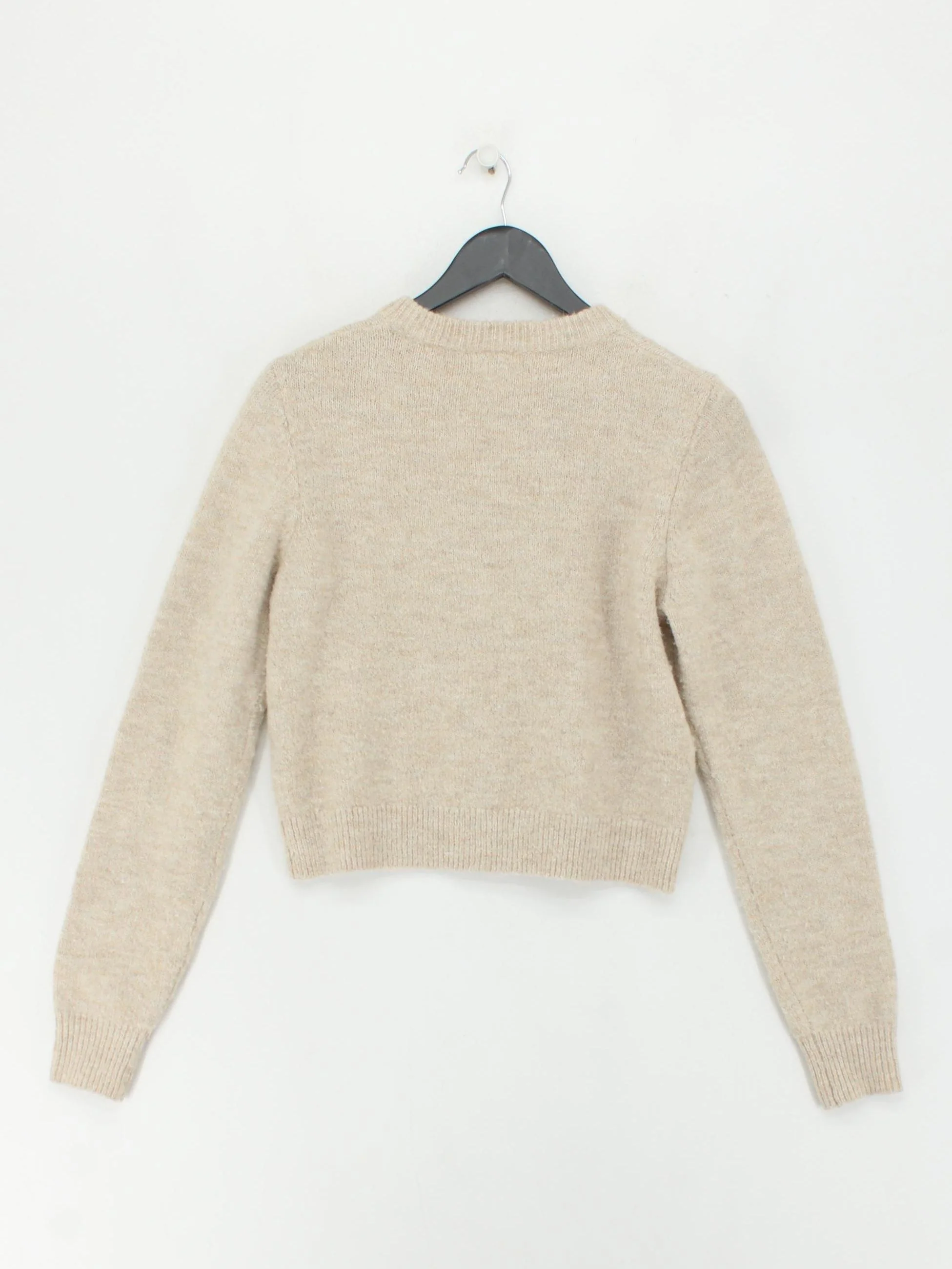 Topshop Women's Cardigan M Cream Polyester with Nylon, Wool, Elastane Cardigan - Image 2
