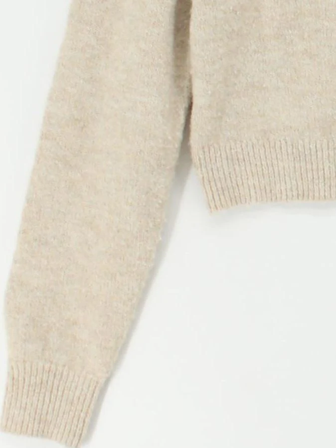 Topshop Women's Cardigan M Cream Polyester with Nylon, Wool, Elastane Cardigan - Image 4