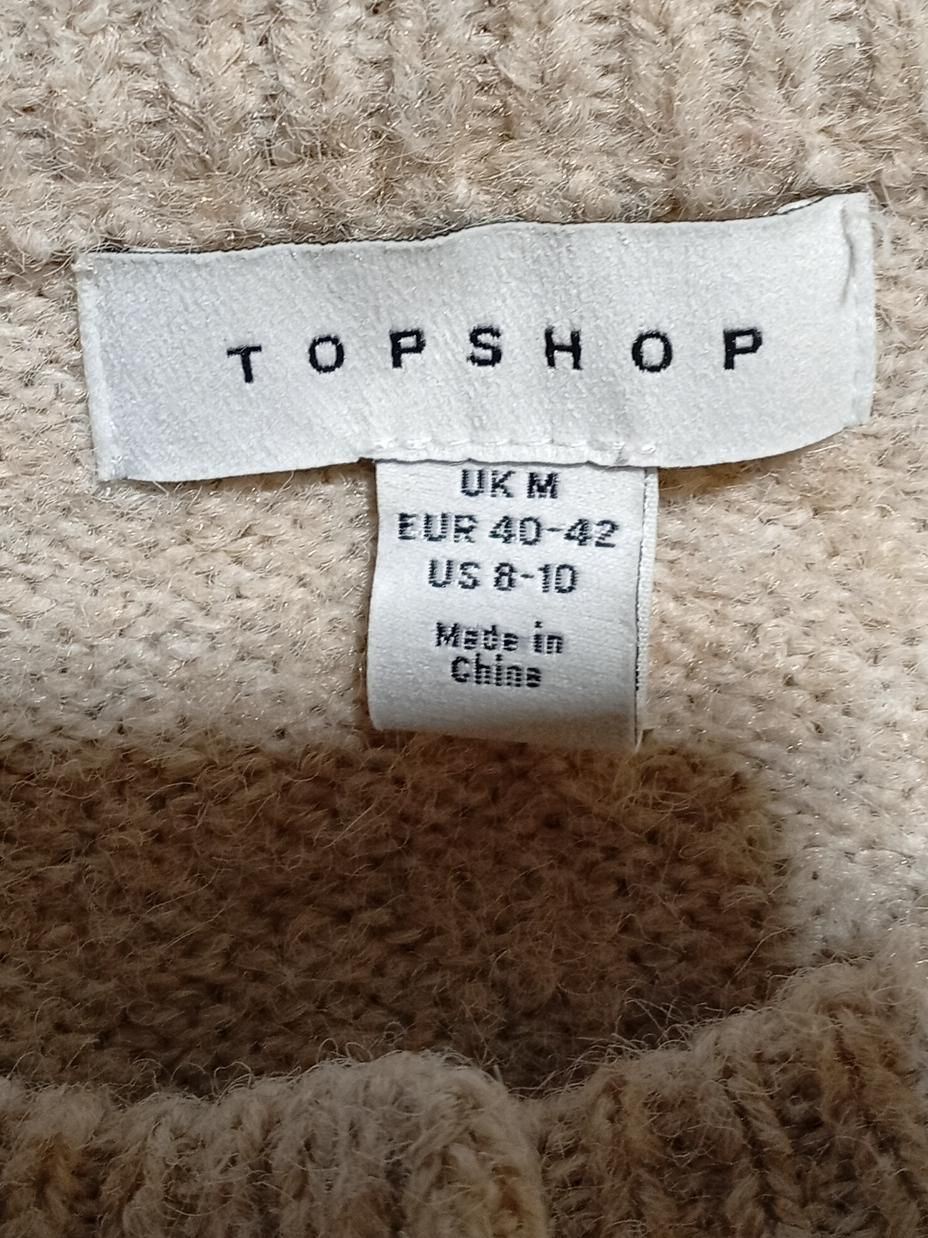 Topshop Women's Cardigan M Cream Polyester with Nylon, Wool, Elastane Cardigan - Image 6