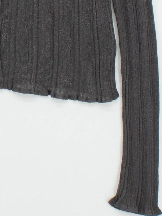 Topshop Women's Cardigan M Grey Viscose with Polyester Round Neck Cardigan - Image 4
