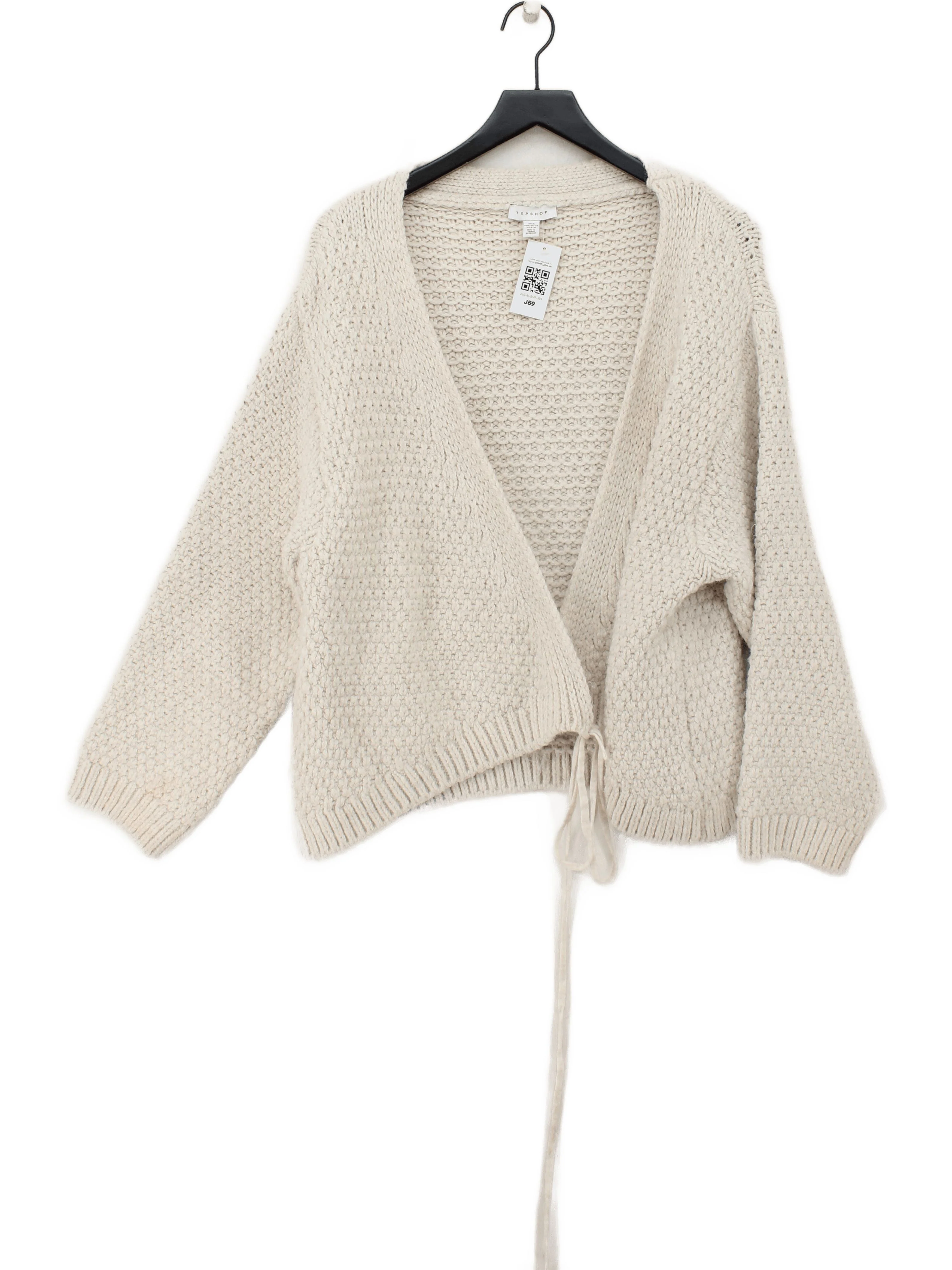 Topshop Women's Cardigan UK 12 Cream Acrylic with Polyamide, Polyester Cardigan