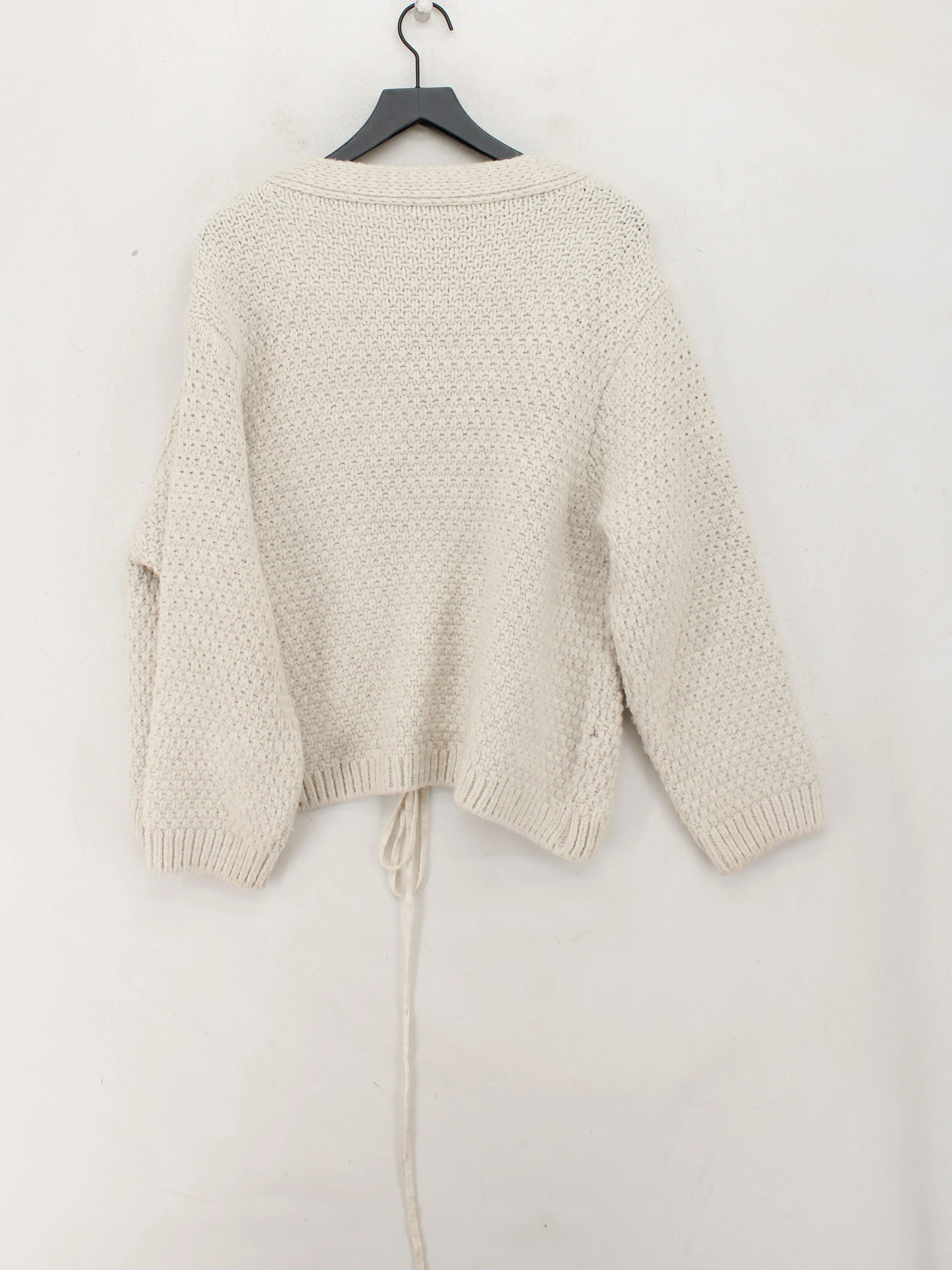 Topshop Women's Cardigan UK 12 Cream Acrylic with Polyamide, Polyester Cardigan - Image 2