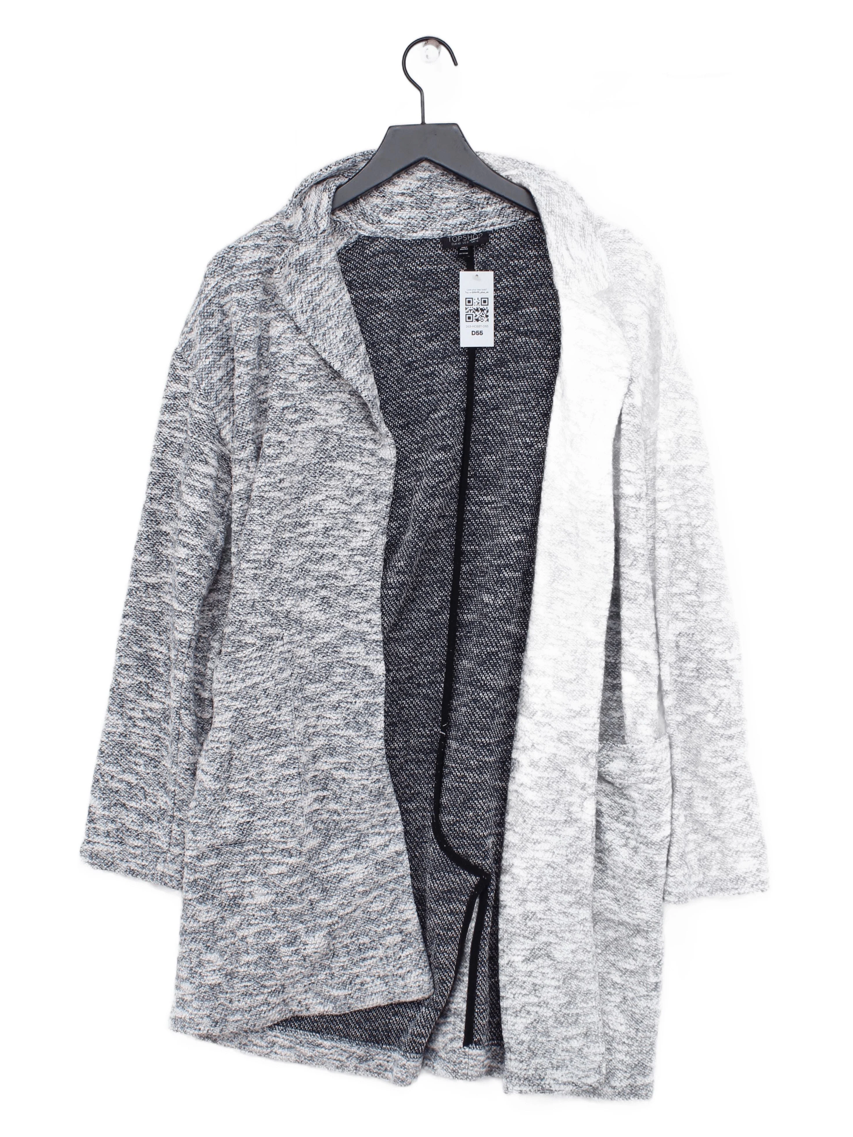 Topshop Women's Cardigan UK 12 Multi Cotton with Polyester Collared Cardigan