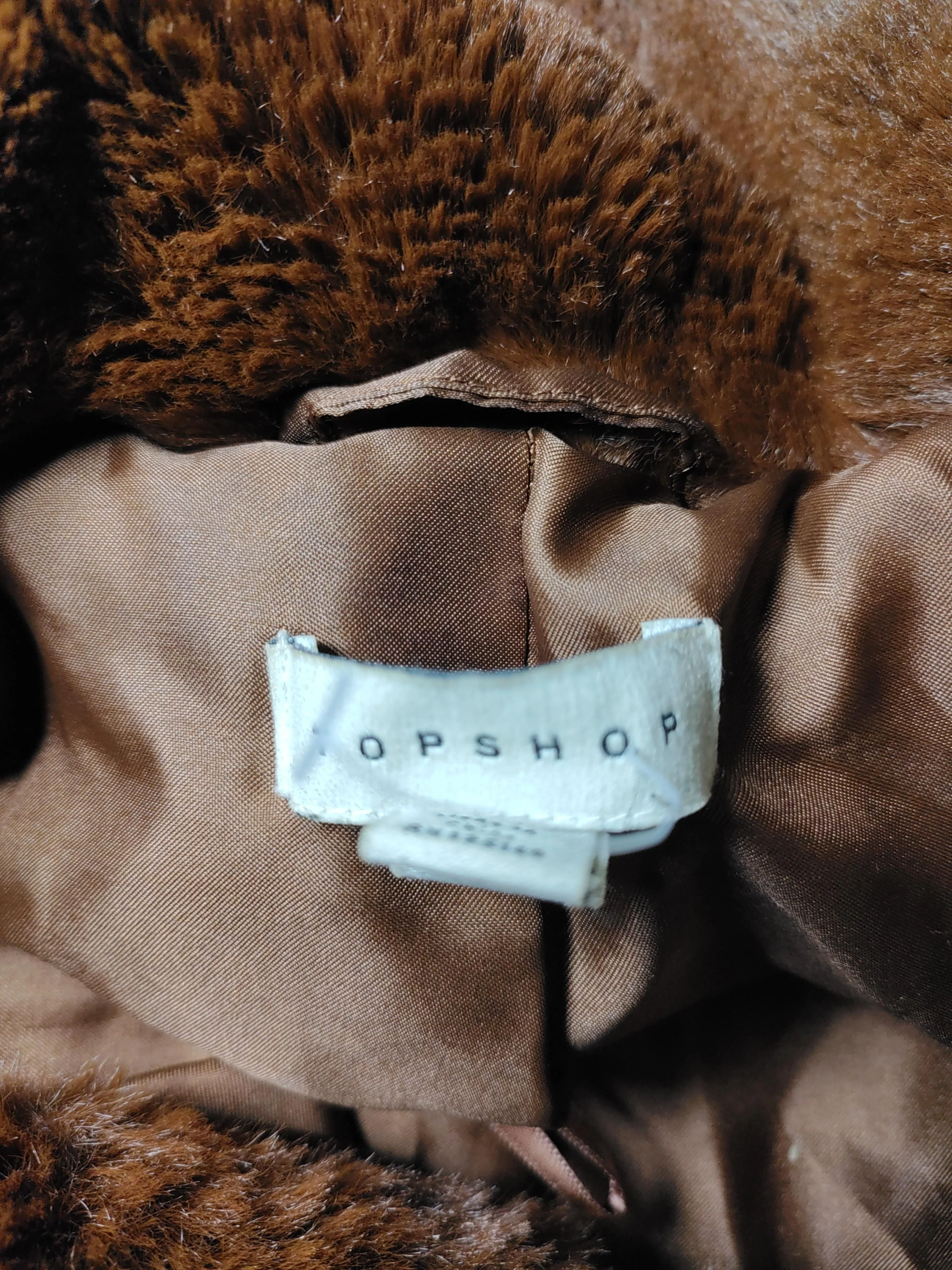 Topshop Women's Coat S Brown 100% Polyester Puffer Jacket - Image 5
