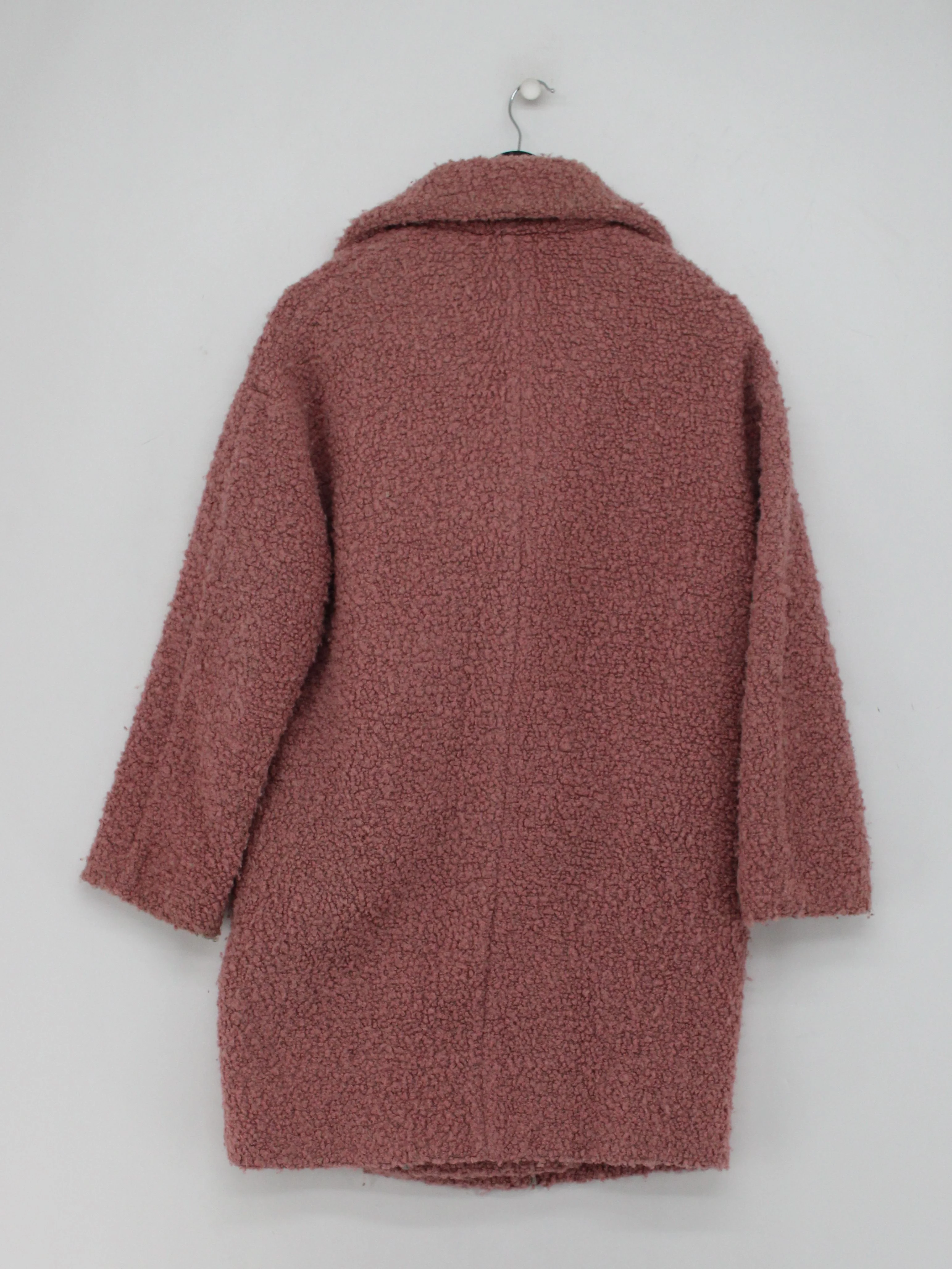 Topshop Women's Coat S Pink Wool with Polyester, Acrylic Overcoat - Image 2