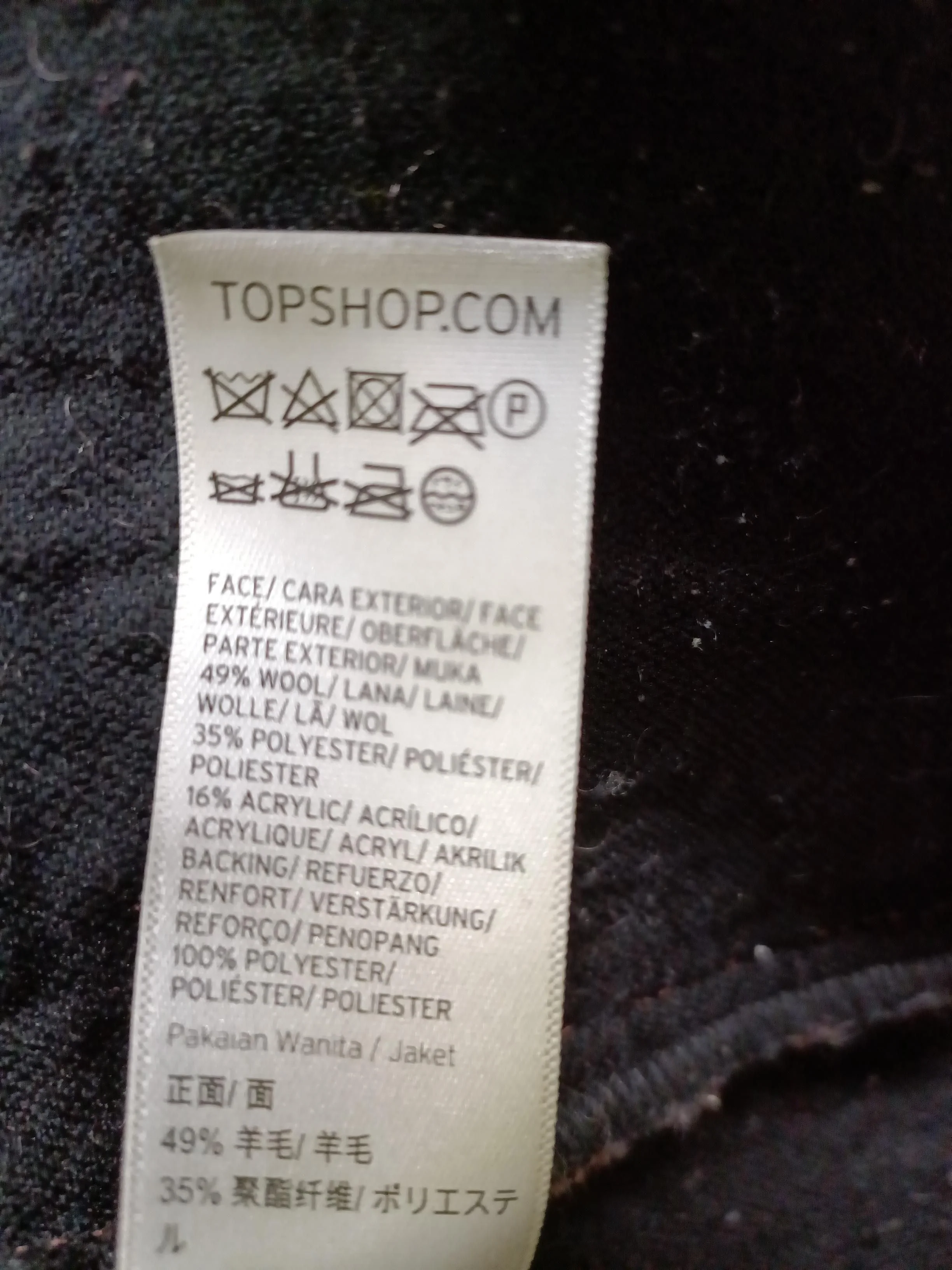 Topshop Women's Coat S Pink Wool with Polyester, Acrylic Overcoat - Image 7