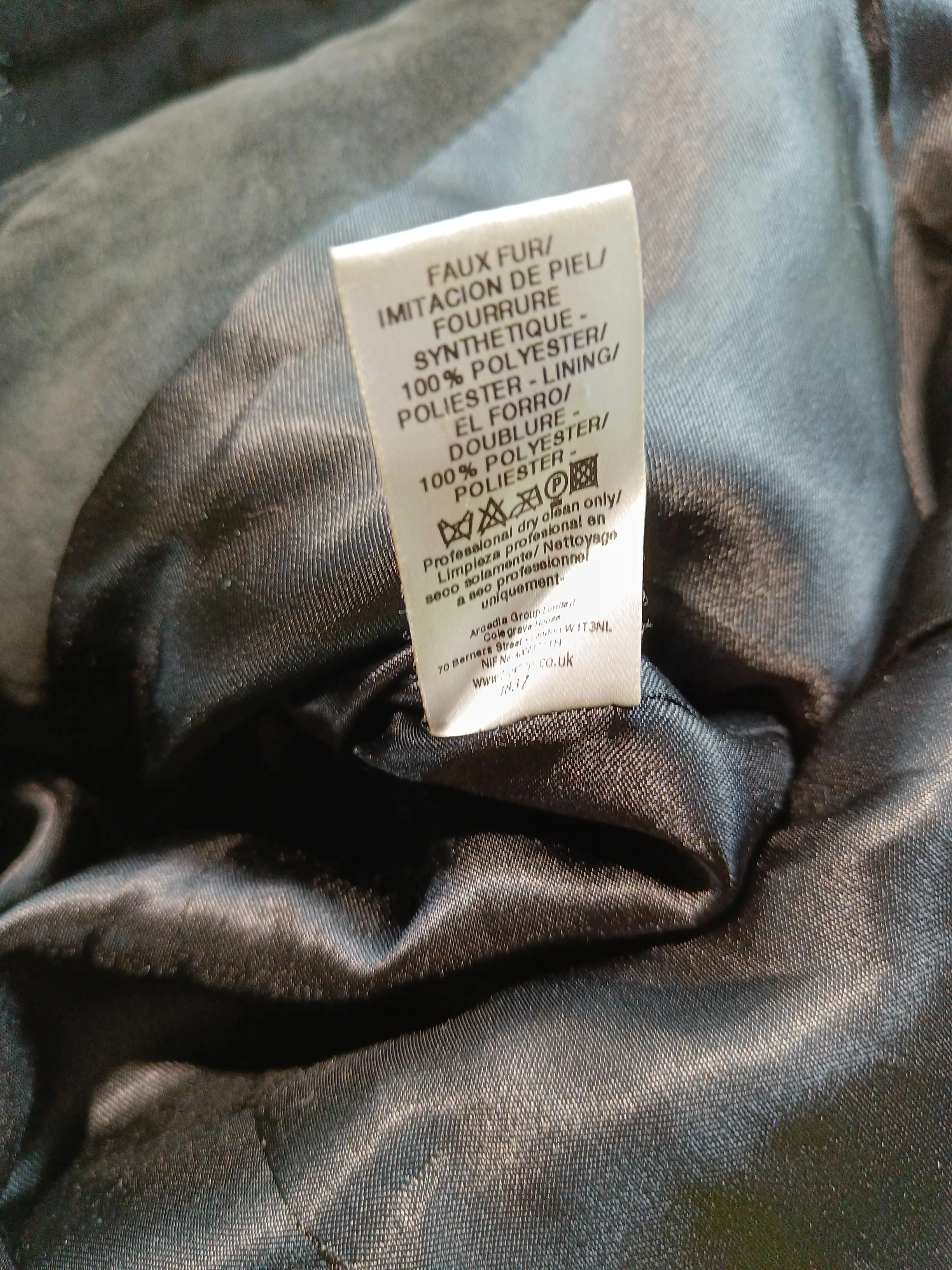 Topshop Women's Coat UK 10 Black Faux Fur with Polyester Overcoat - Image 6