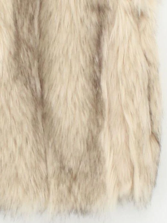 Topshop Women's Coat UK 12 Cream 100% Faux Fur Overcoat - Image 4