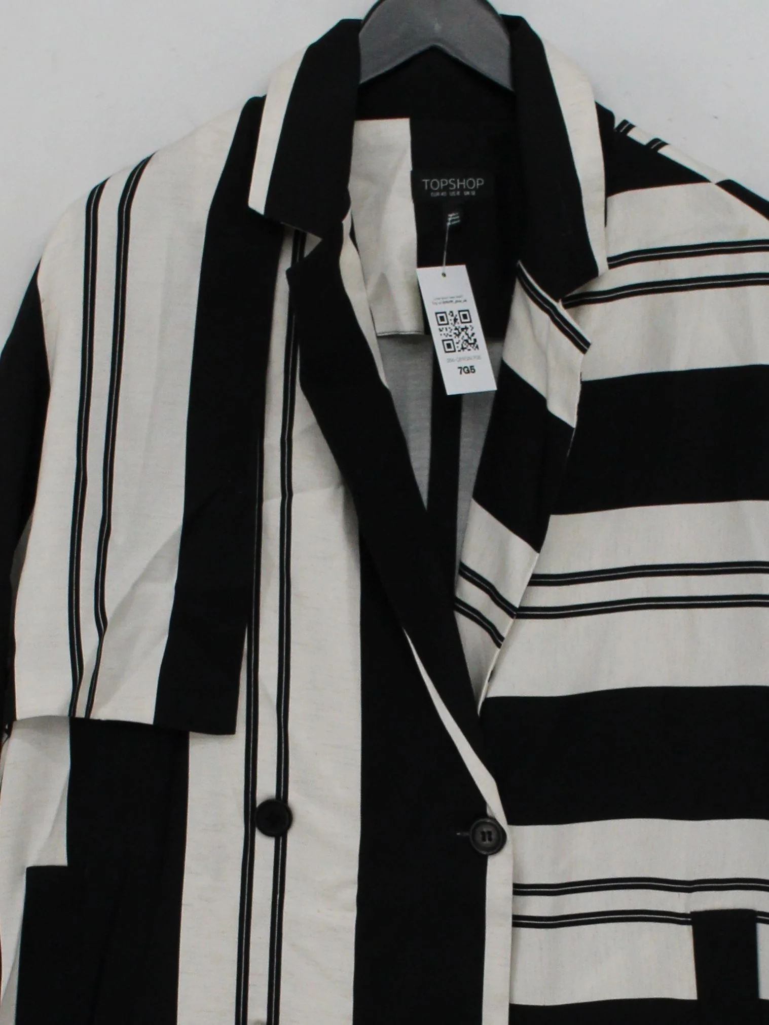 Topshop Women's Coat UK 12 Multi Striped 100% Other Trench Coat - Image 3