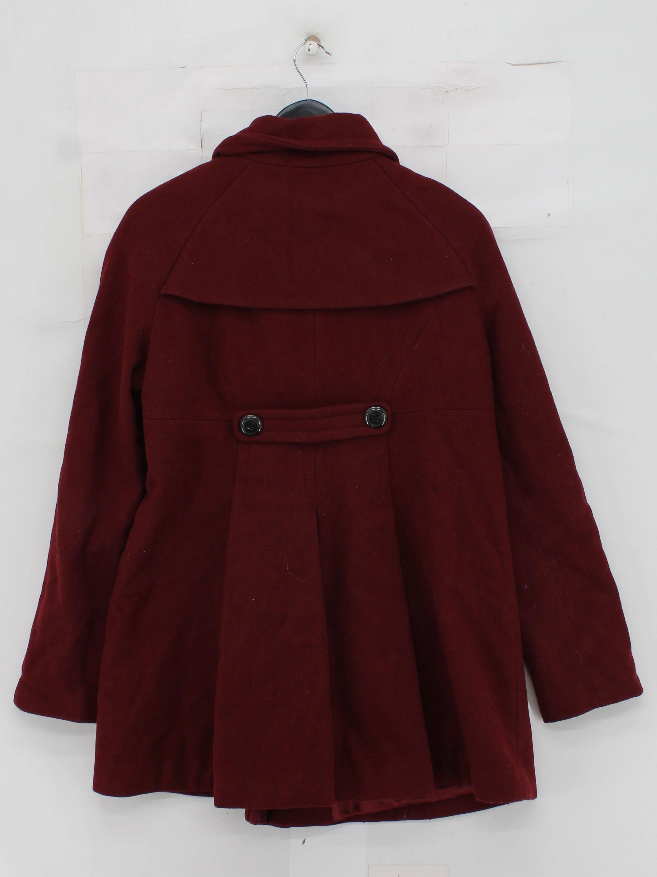 Topshop Women's Coat UK 14 Red Wool with Nylon Overcoat - Image 2