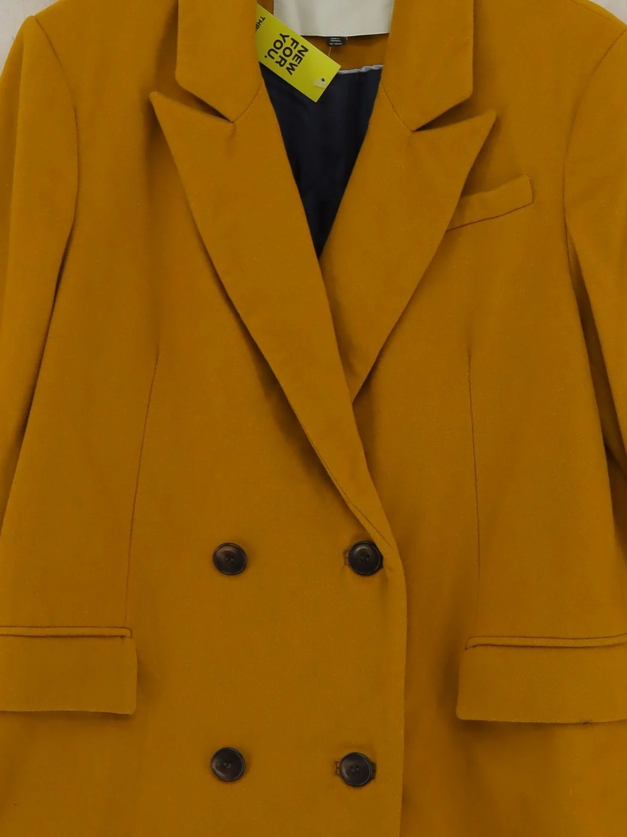 Topshop Women's Coat UK 14 Yellow 100% Other Overcoat - Image 3