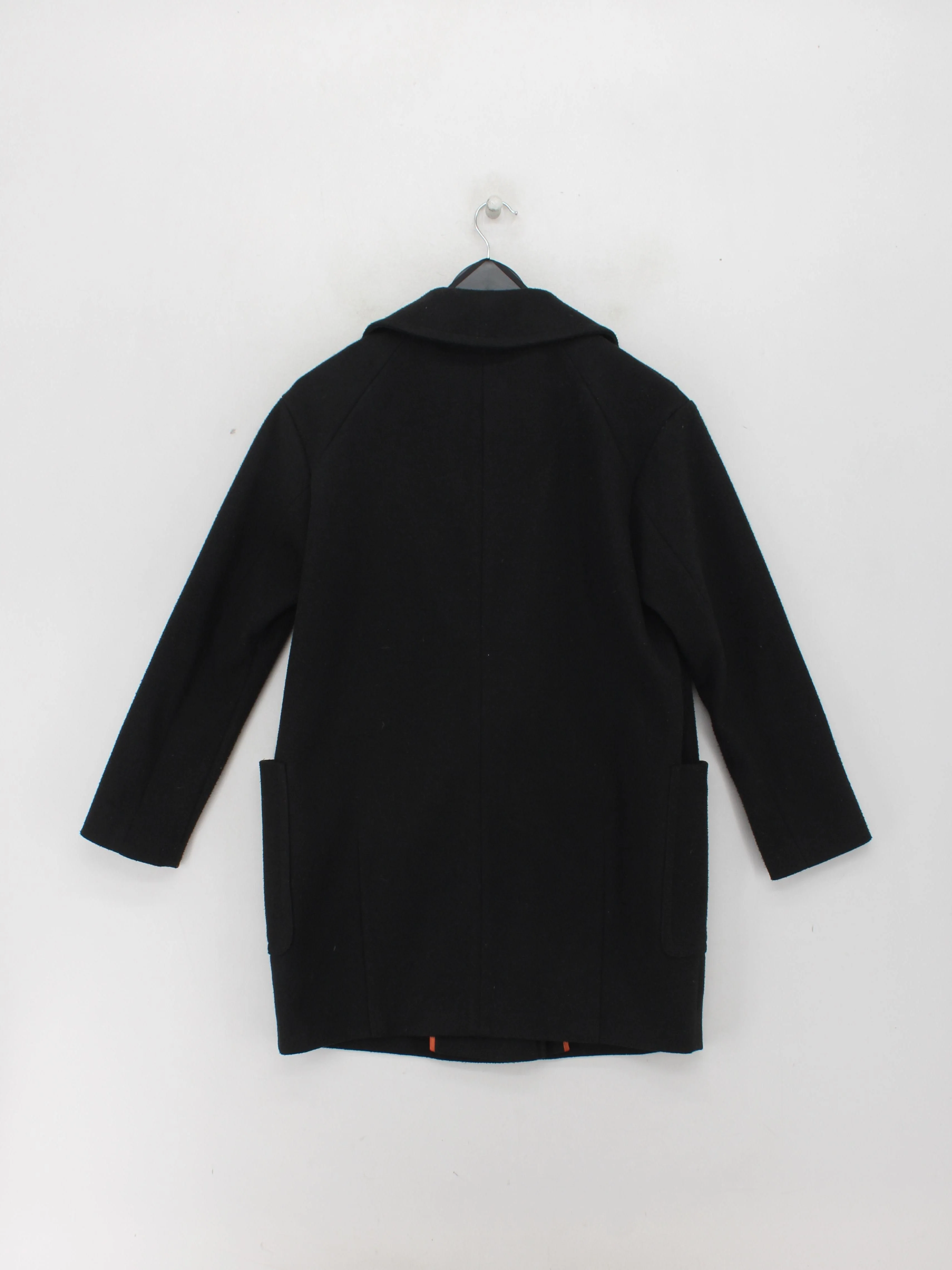 Topshop Women's Coat UK 8 Black Polyester with Viscose Overcoat - Image 2