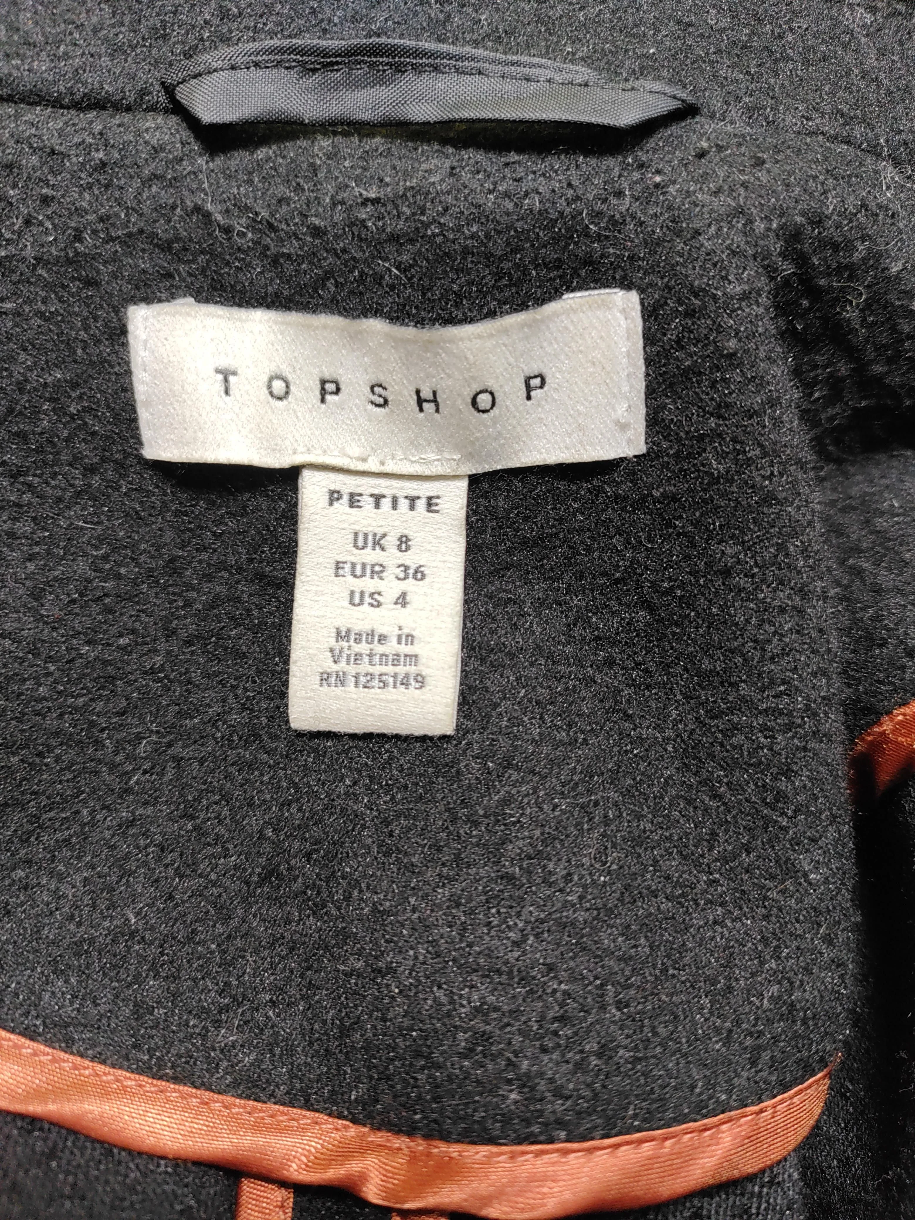 Topshop Women's Coat UK 8 Black Polyester with Viscose Overcoat - Image 6