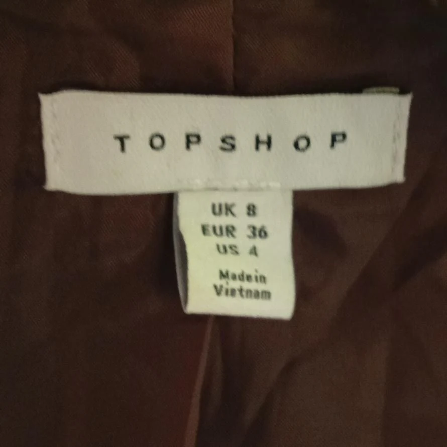 Topshop Women's Coat UK 8 Brown Polyester with Viscose, Elastane Overcoat - Image 5