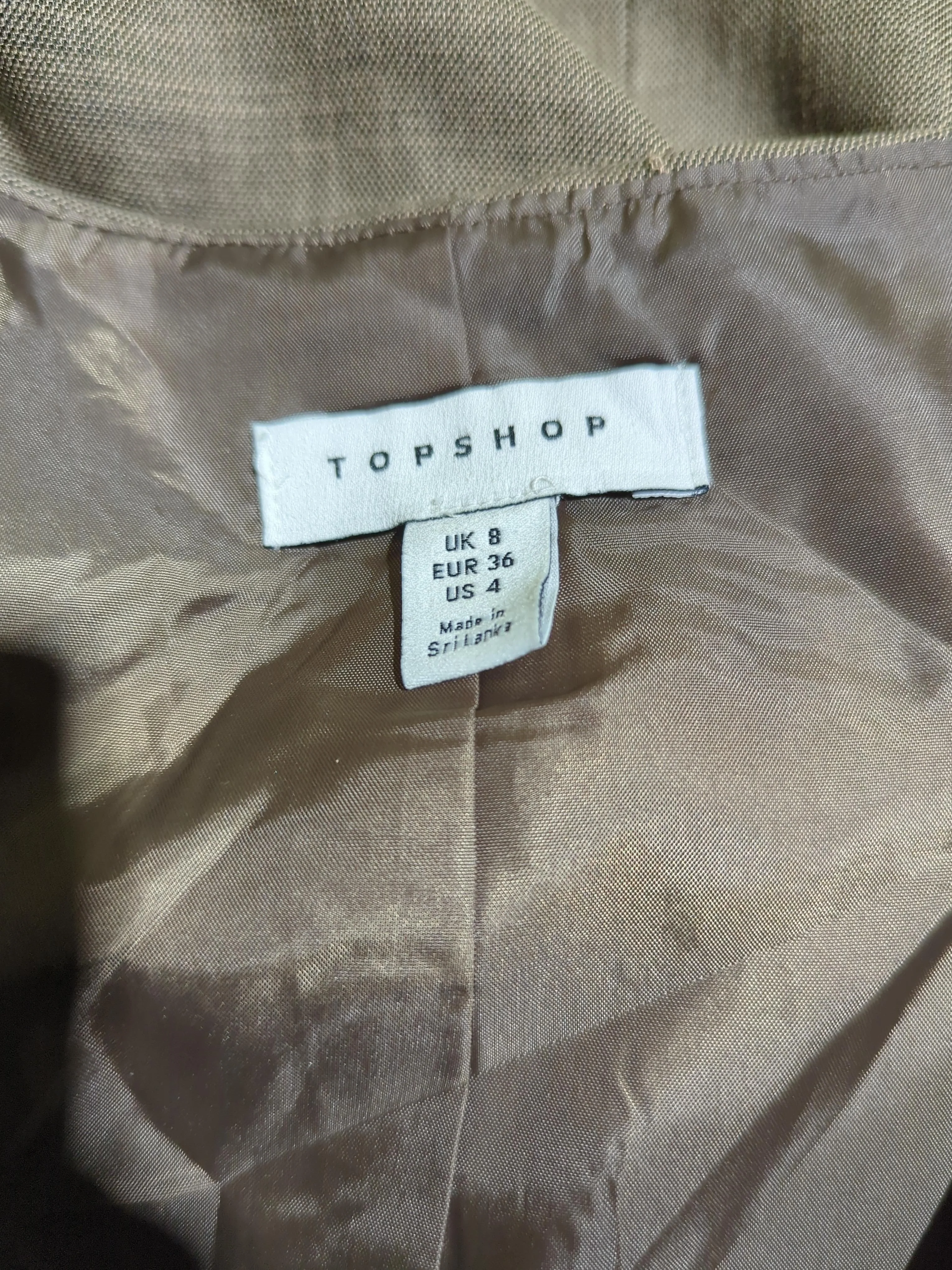 Topshop Women's Coat UK 8 Brown Polyester with Viscose, Elastane Overcoat - Image 5