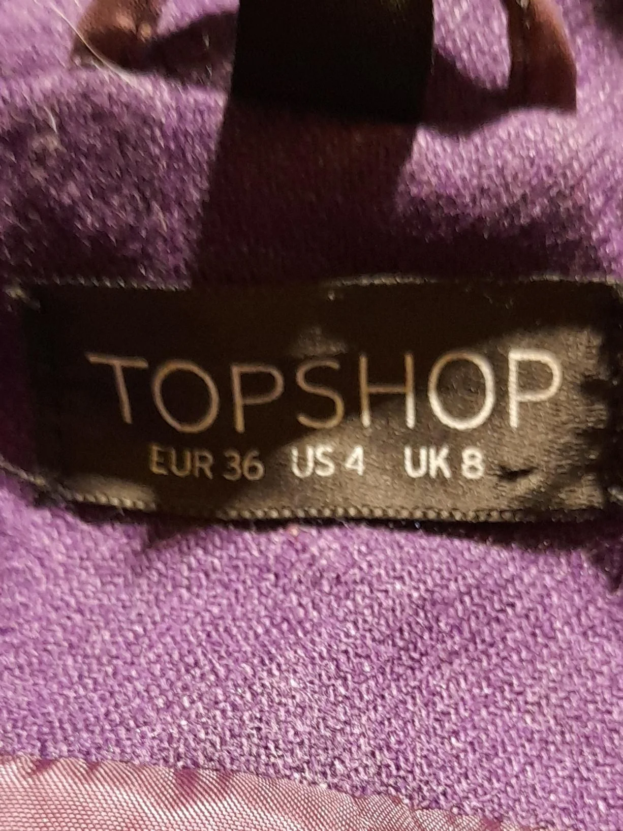 Topshop Women's Coat UK 8 Purple Wool with Polyester Overcoat - Image 5