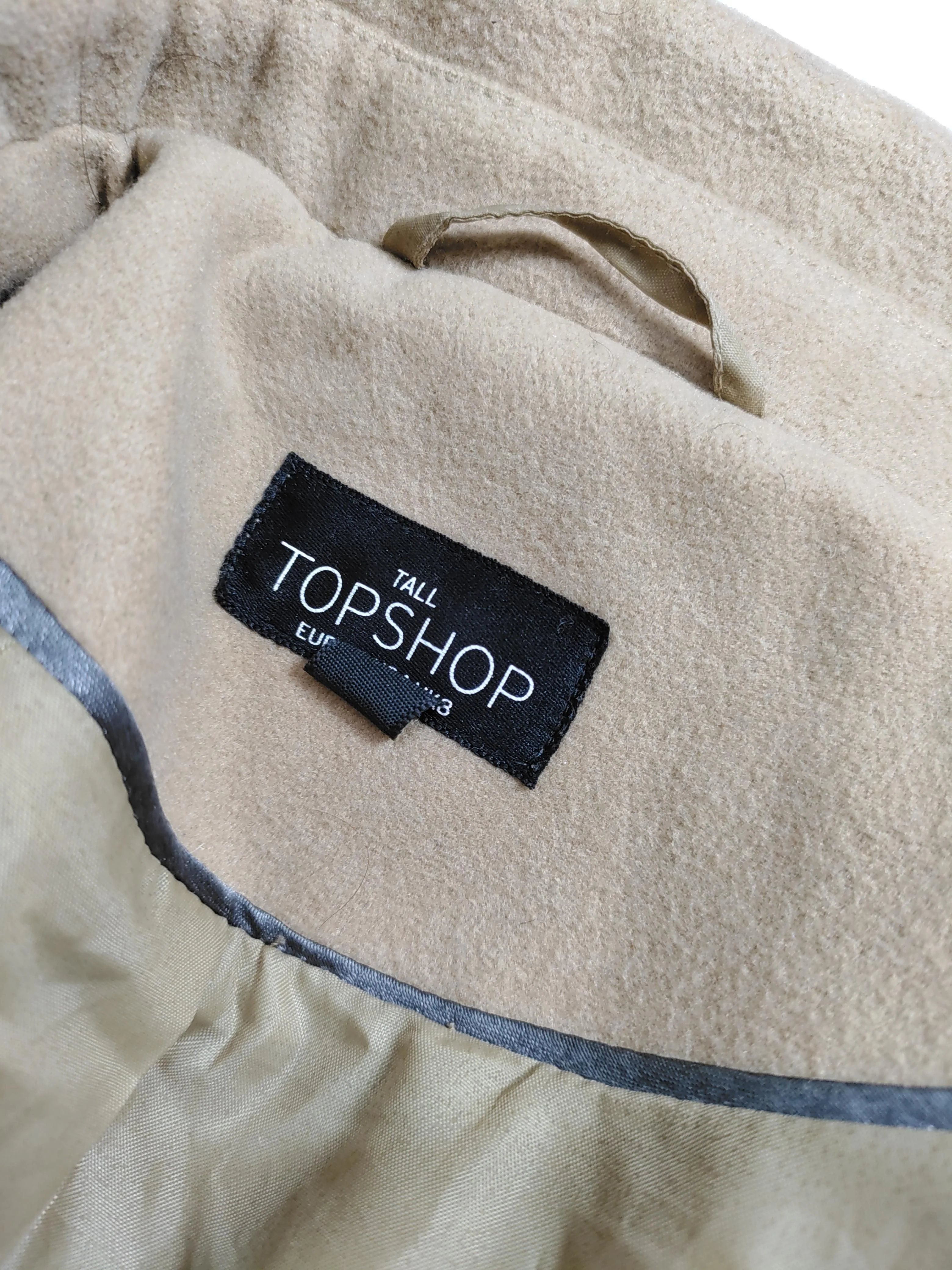 Topshop Women's Coat UK 8 Tan Polyester with Viscose, Elastane Overcoat - Image 6