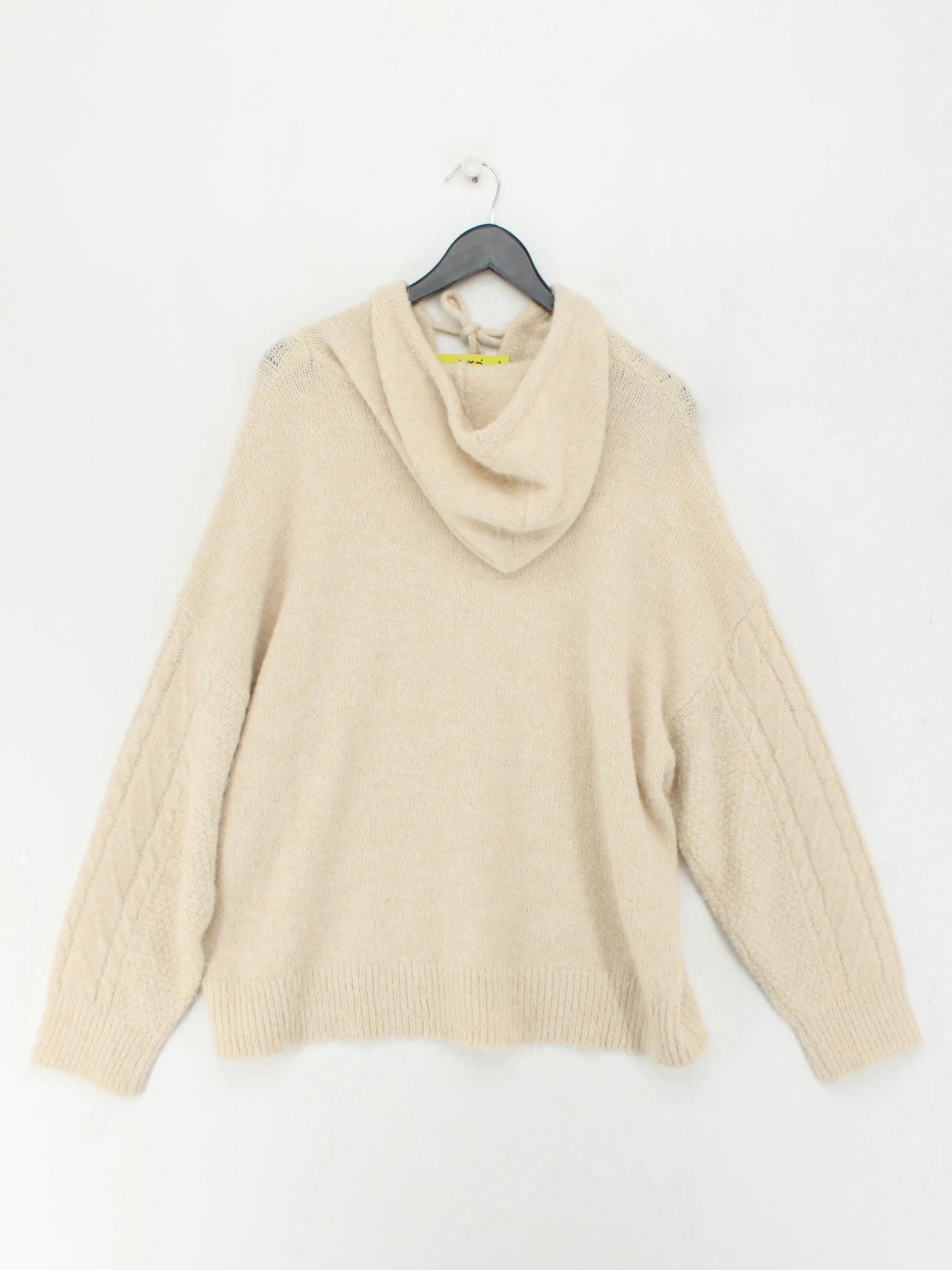 Topshop Women's Hoodie M Cream Polyester with Nylon, Wool, Elastane Pullover - Image 2