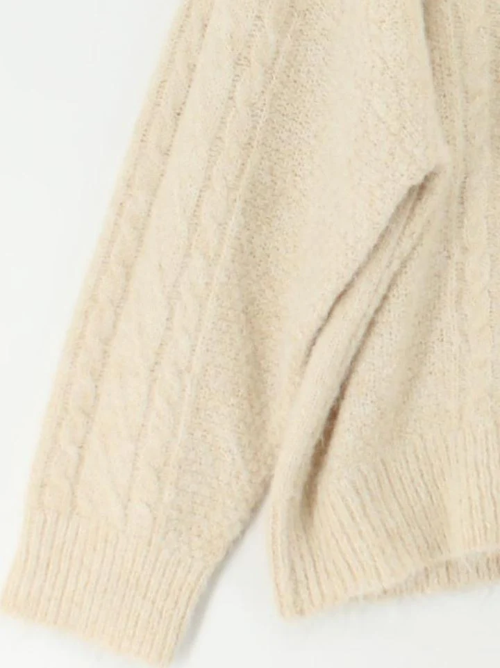 Topshop Women's Hoodie M Cream Polyester with Nylon, Wool, Elastane Pullover - Image 4