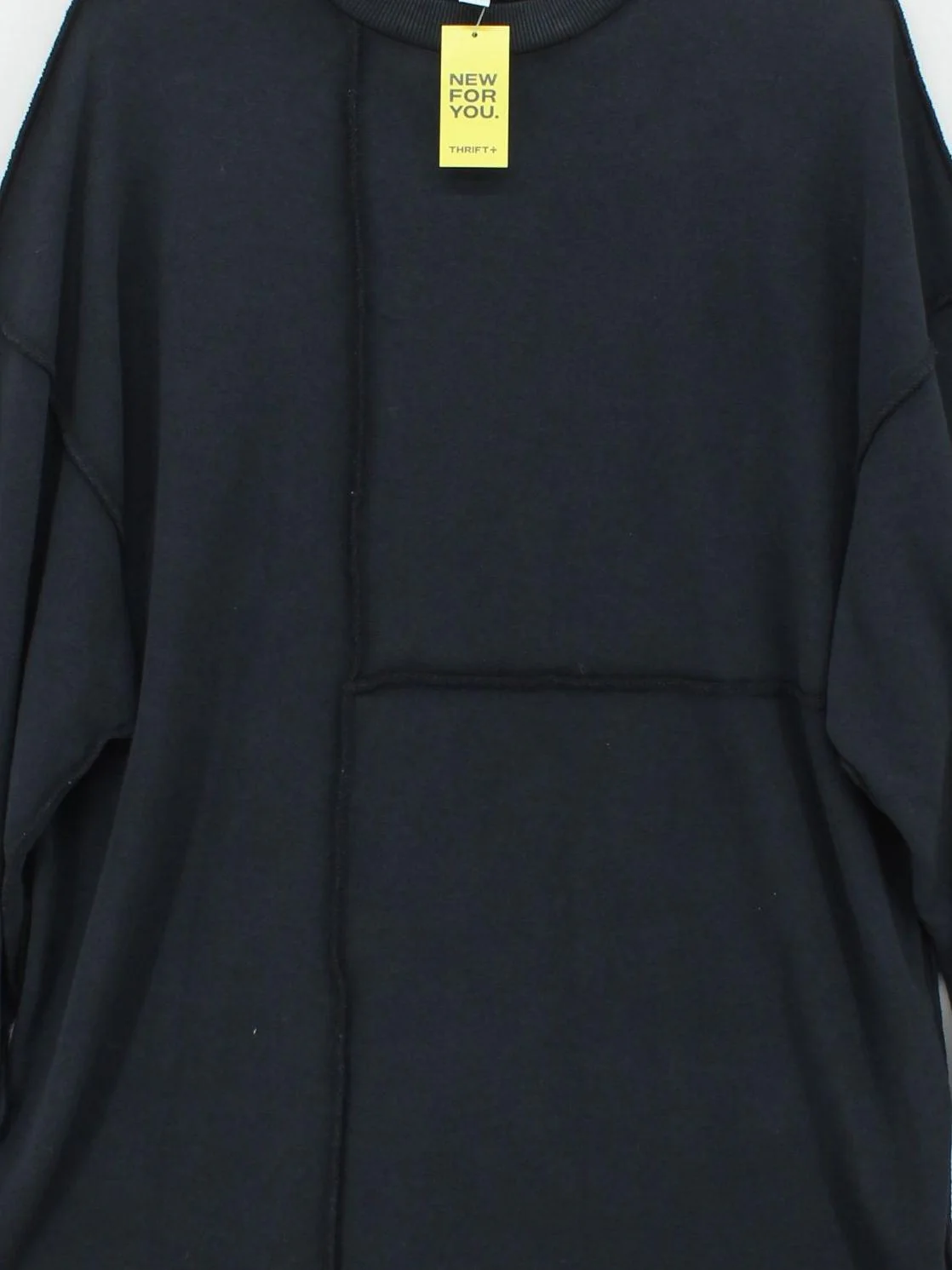 Topshop Women's Hoodie UK 12 Black Cotton with Polyester, Elastane Pullover - Image 3