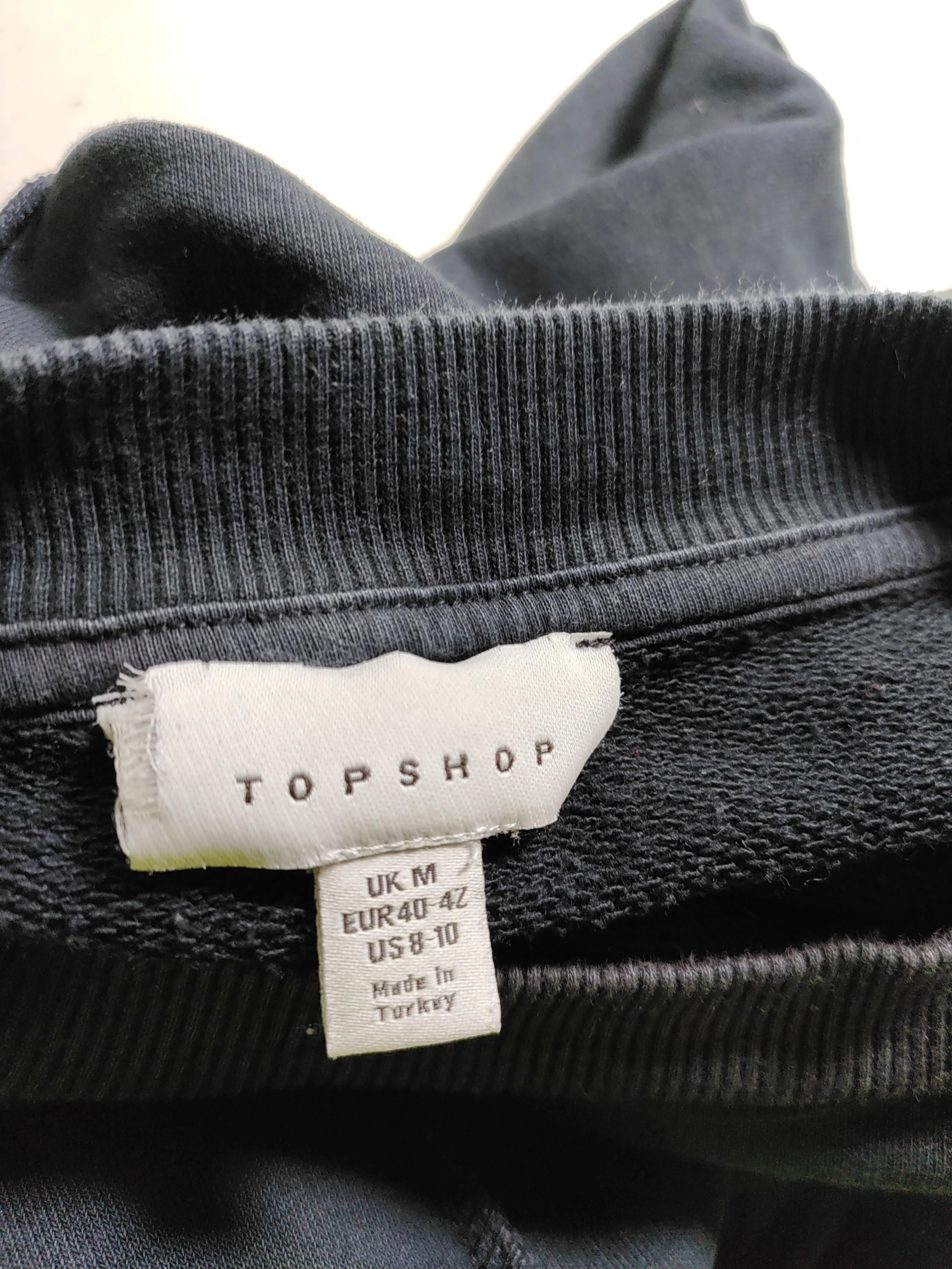 Topshop Women's Hoodie UK 12 Black Cotton with Polyester, Elastane Pullover - Image 5