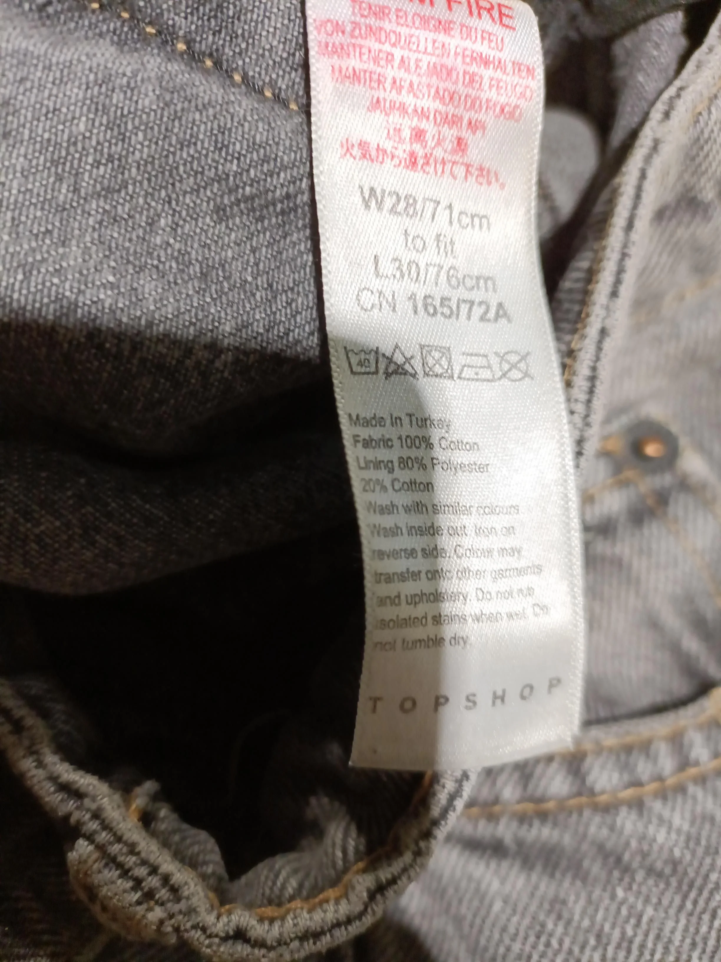 Topshop Women's Jeans S Grey 100% Cotton Straight - Image 6