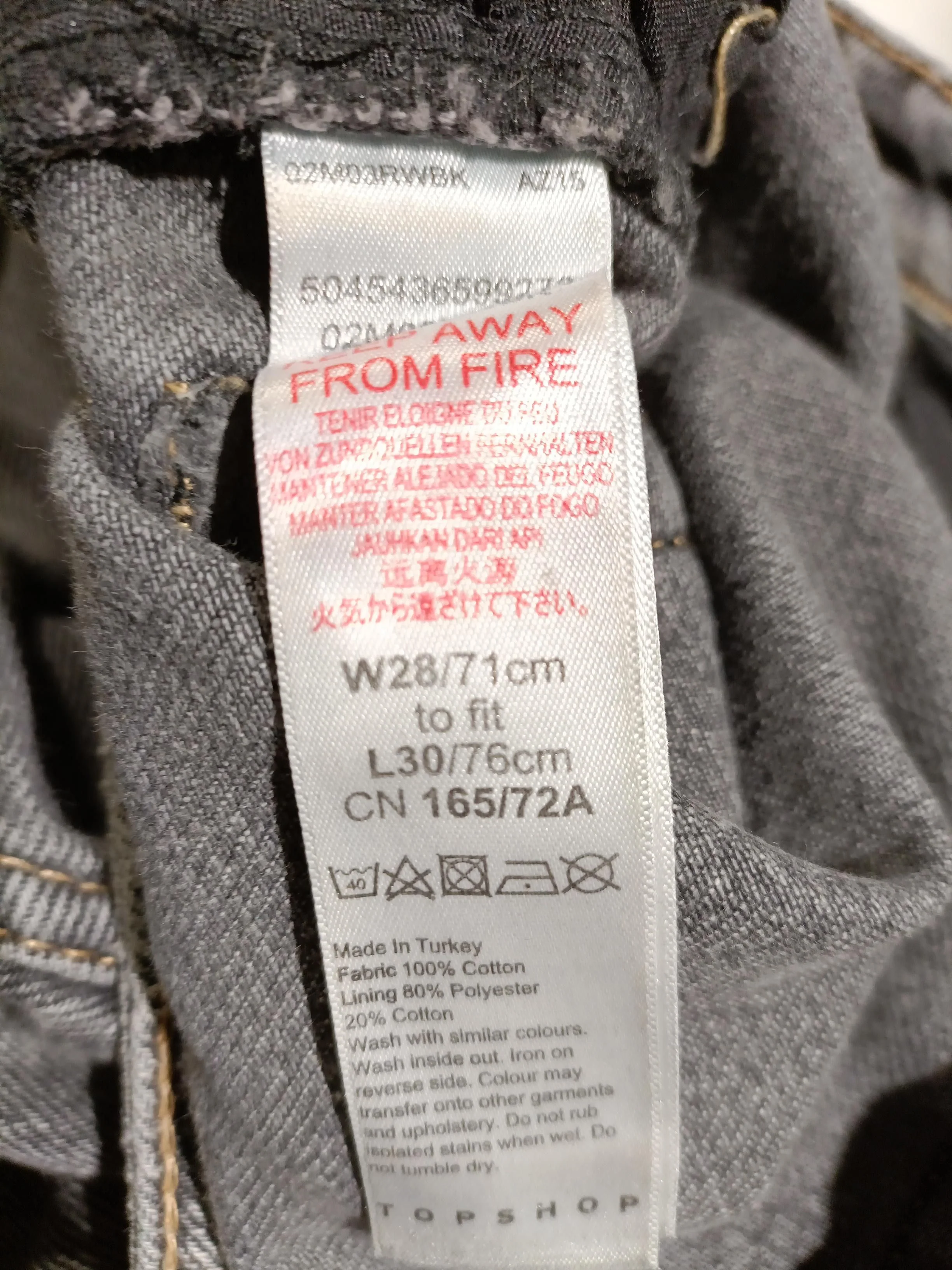 Topshop Women's Jeans S Grey 100% Cotton Straight - Image 7