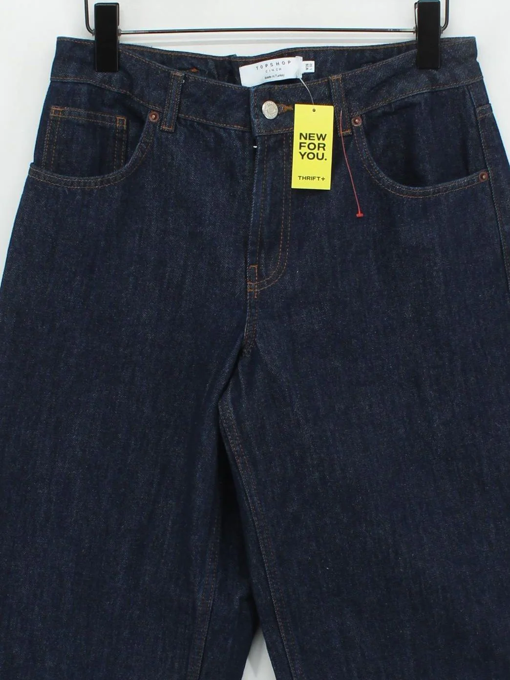 Topshop Women's Jeans UK 10 Blue 100% Cotton Wide-Leg - Image 3