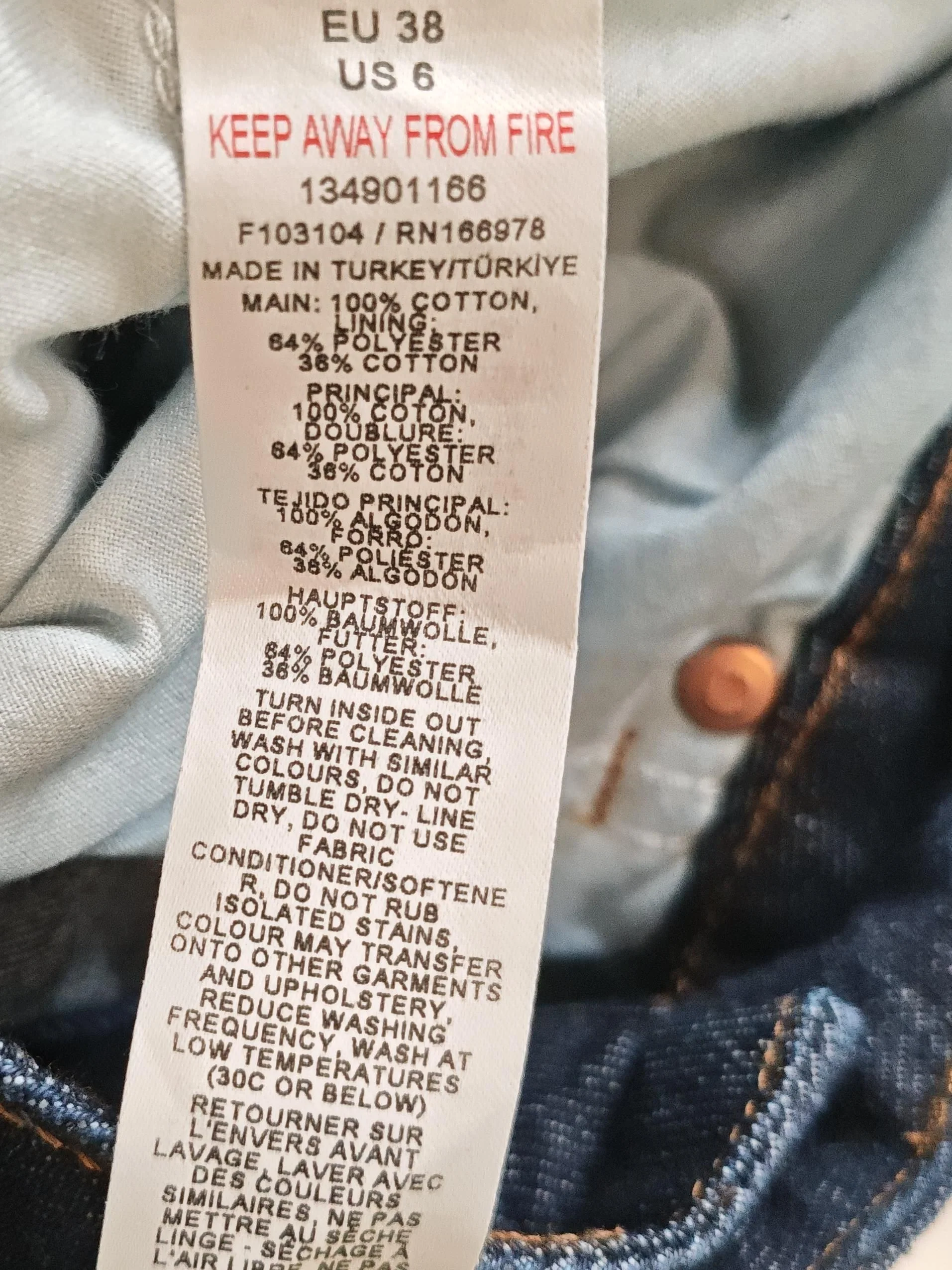 Topshop Women's Jeans UK 10 Blue 100% Cotton Wide-Leg - Image 6