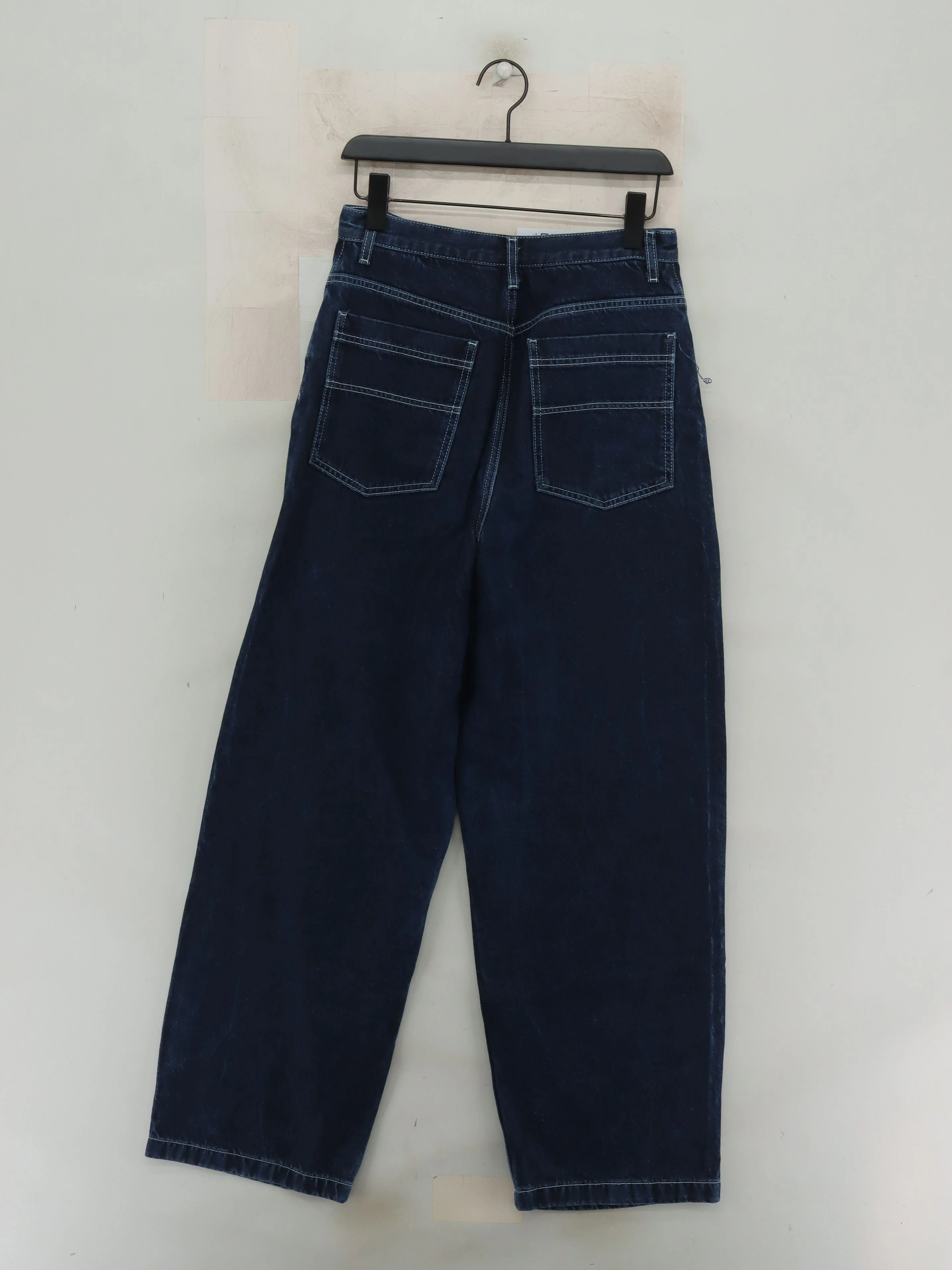 Topshop Women's Jeans UK 14 Blue Cotton with Polyester, Cotton Wide-Leg - Image 2