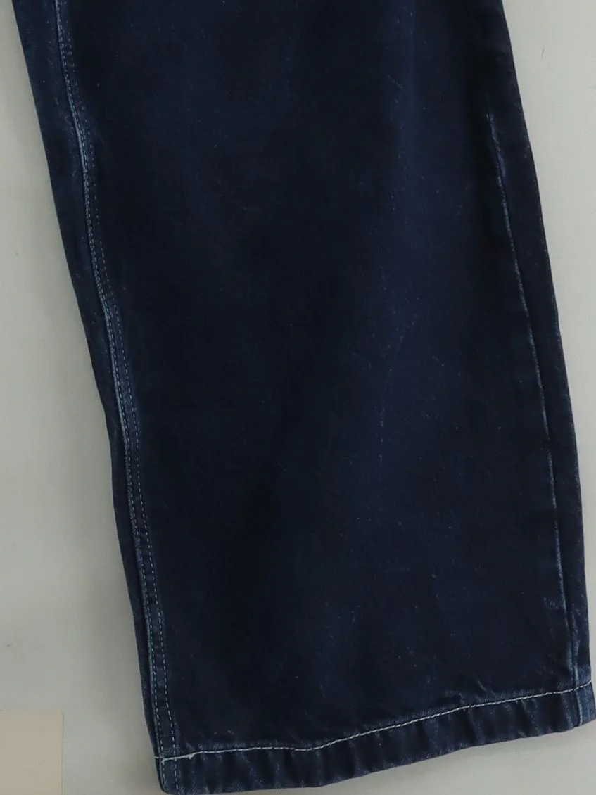 Topshop Women's Jeans UK 14 Blue Cotton with Polyester, Cotton Wide-Leg - Image 4