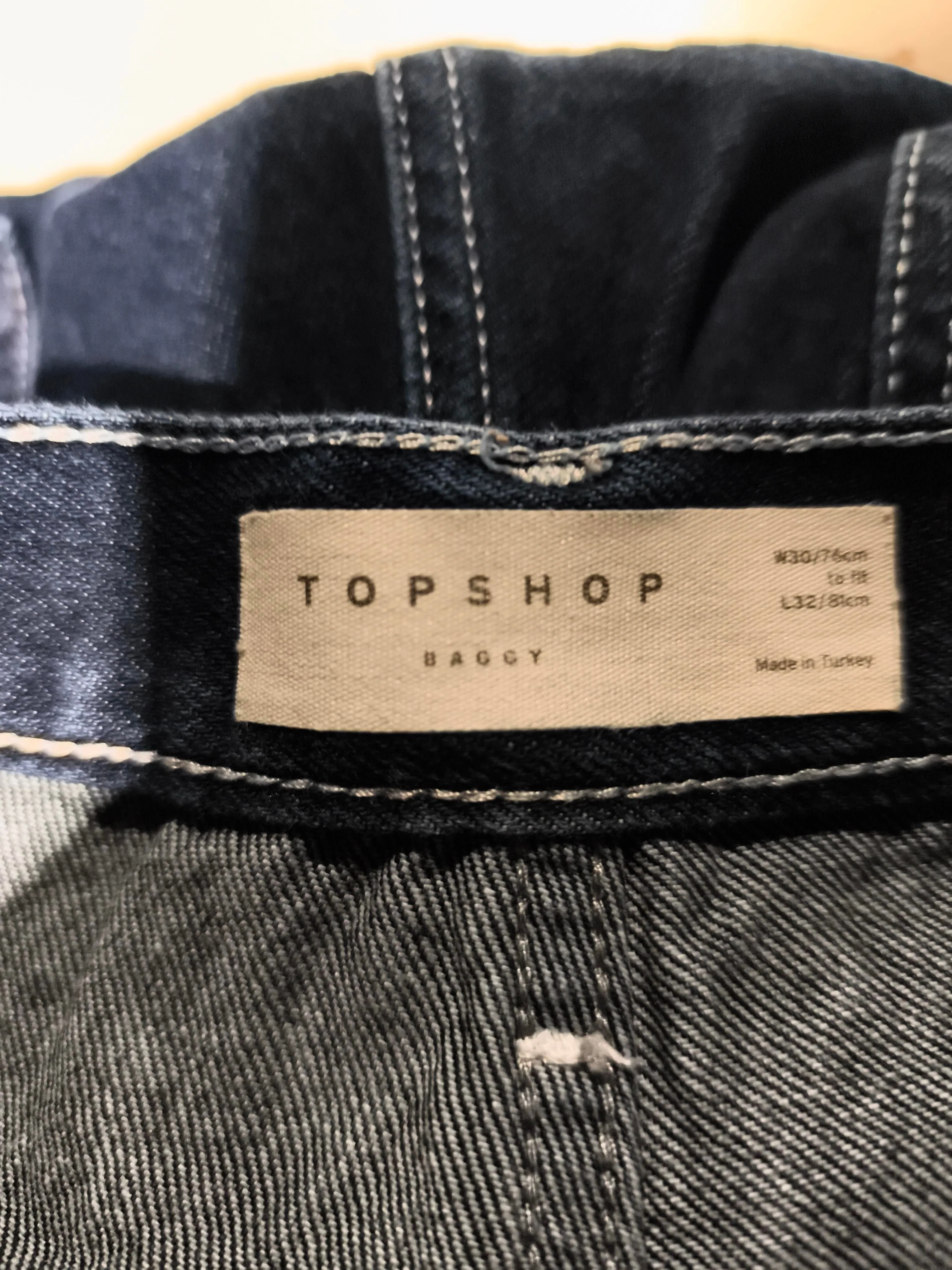 Topshop Women's Jeans UK 14 Blue Cotton with Polyester, Cotton Wide-Leg - Image 5