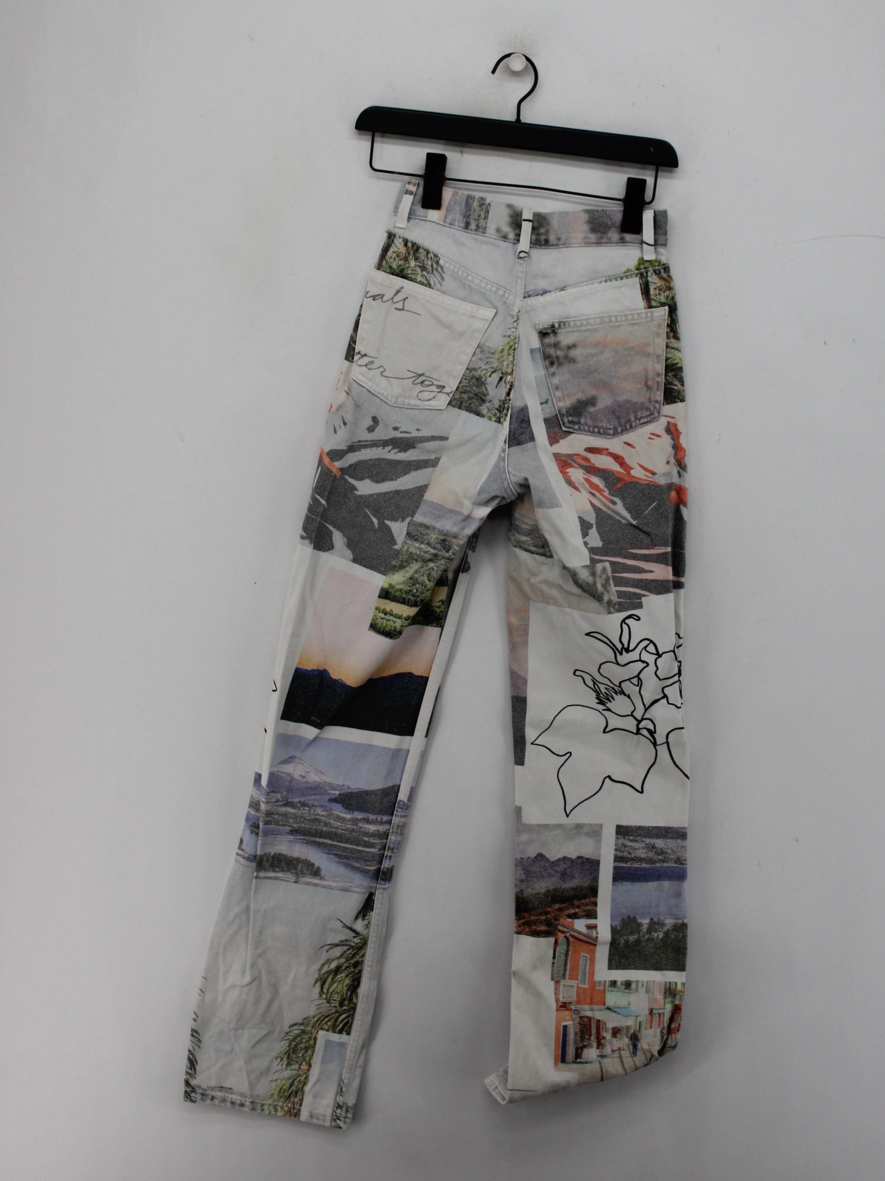 Topshop Women's Jeans UK 4 Multi Graphic 100% Cotton Straight - Image 2