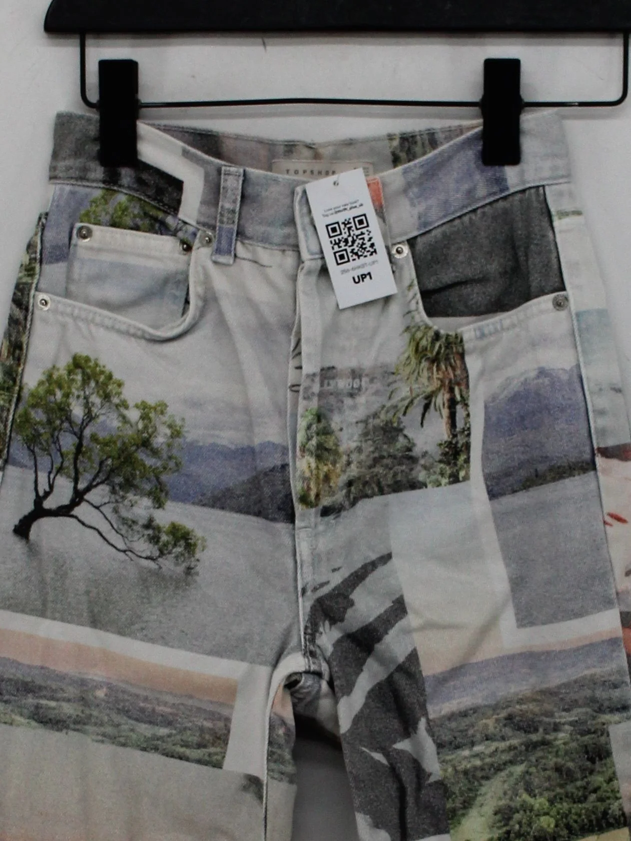 Topshop Women's Jeans UK 4 Multi Graphic 100% Cotton Straight - Image 3