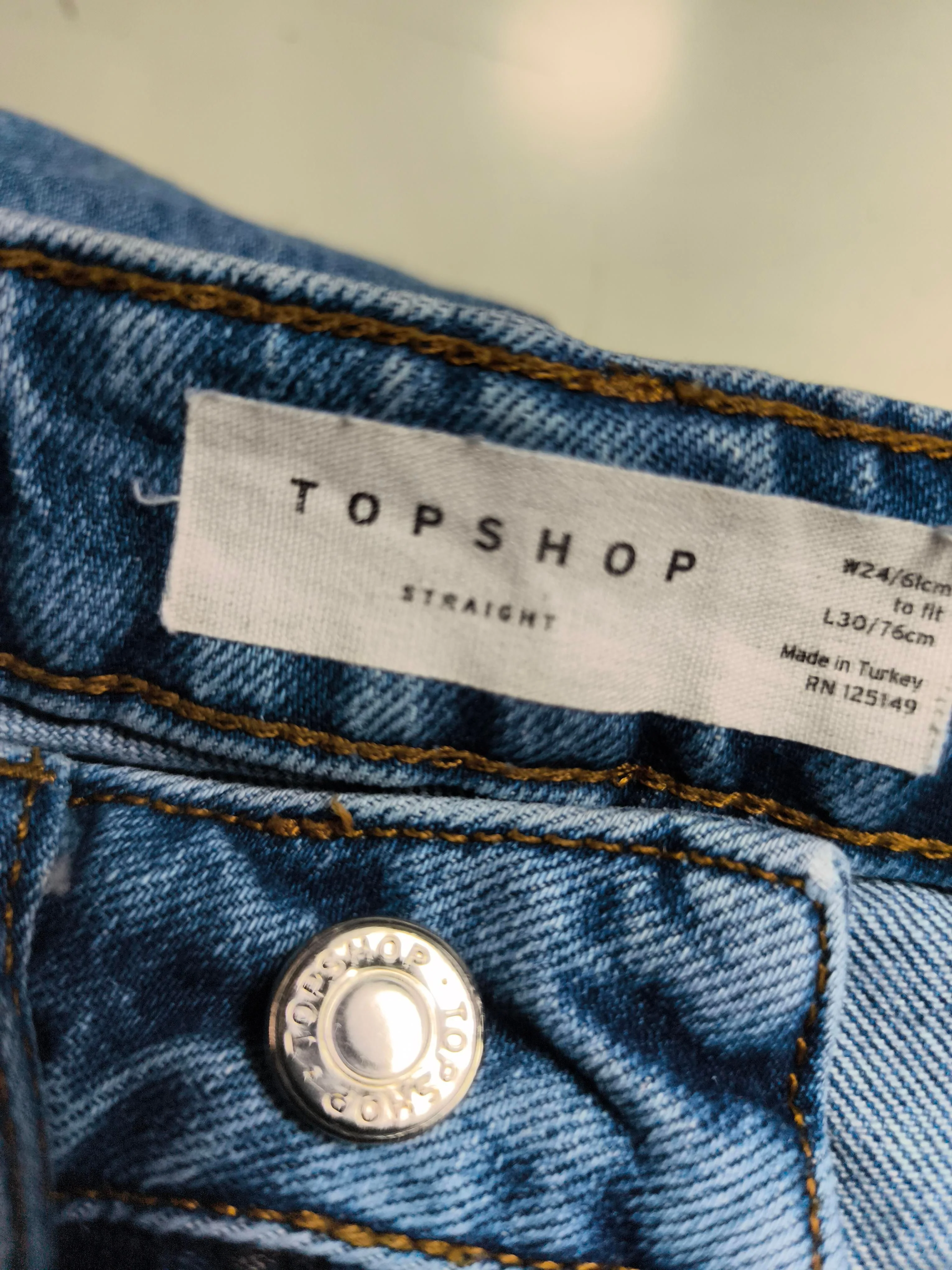 Topshop Women's Jeans W 24 in Blue Cotton - Image 8