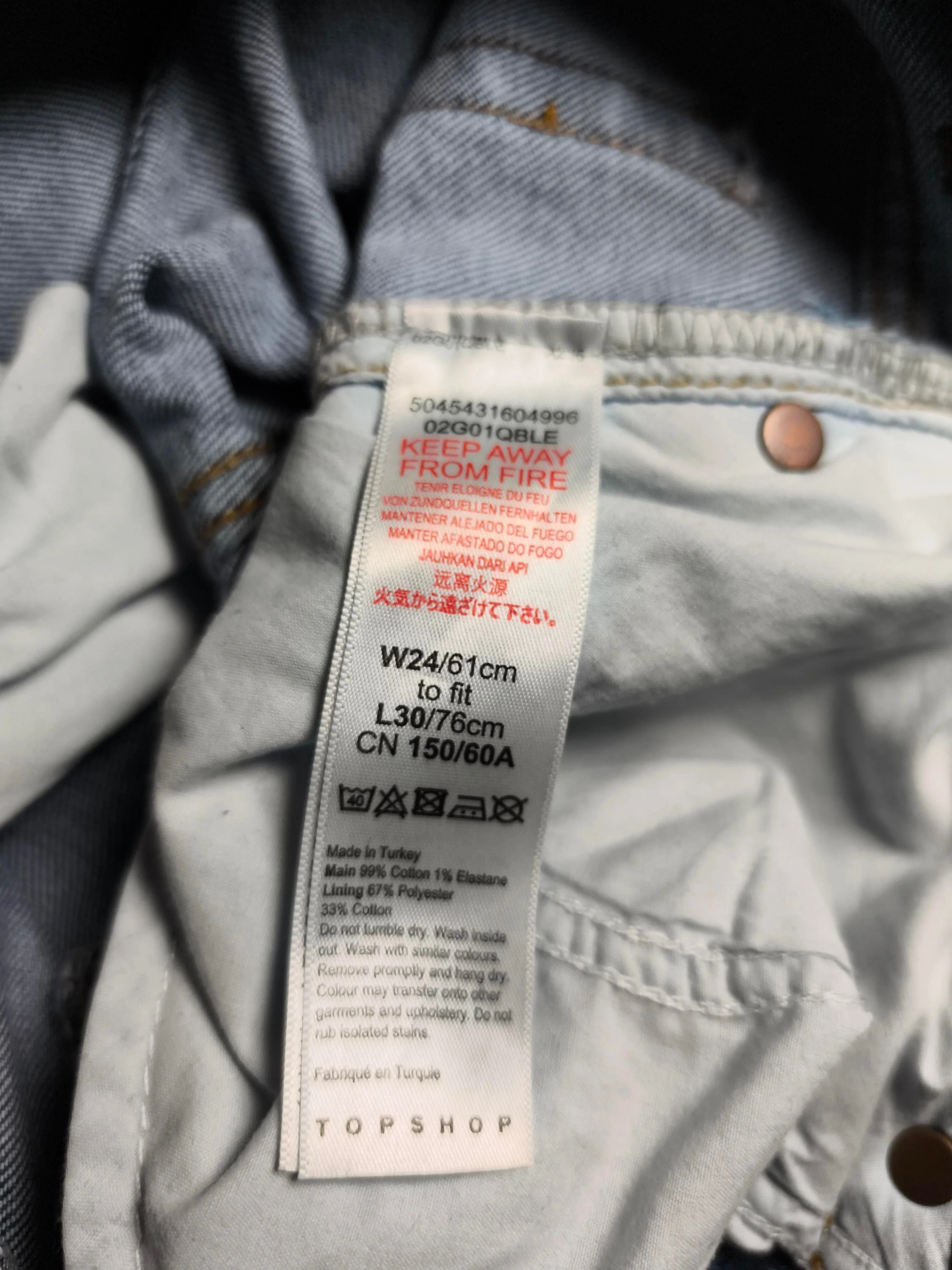 Topshop Women's Jeans W 24 in Blue Cotton - Image 9