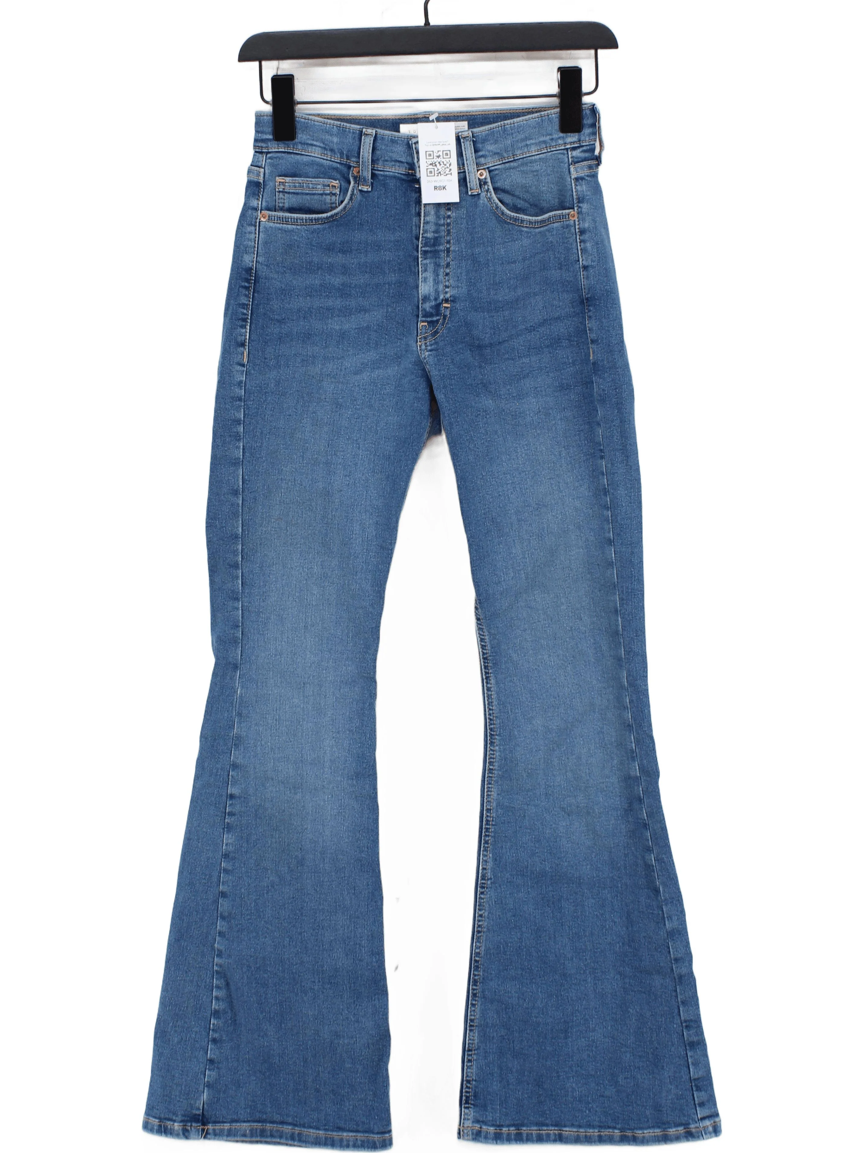 Topshop Women's Jeans W 25 in; L 30 in Blue 100% Cotton Flared
