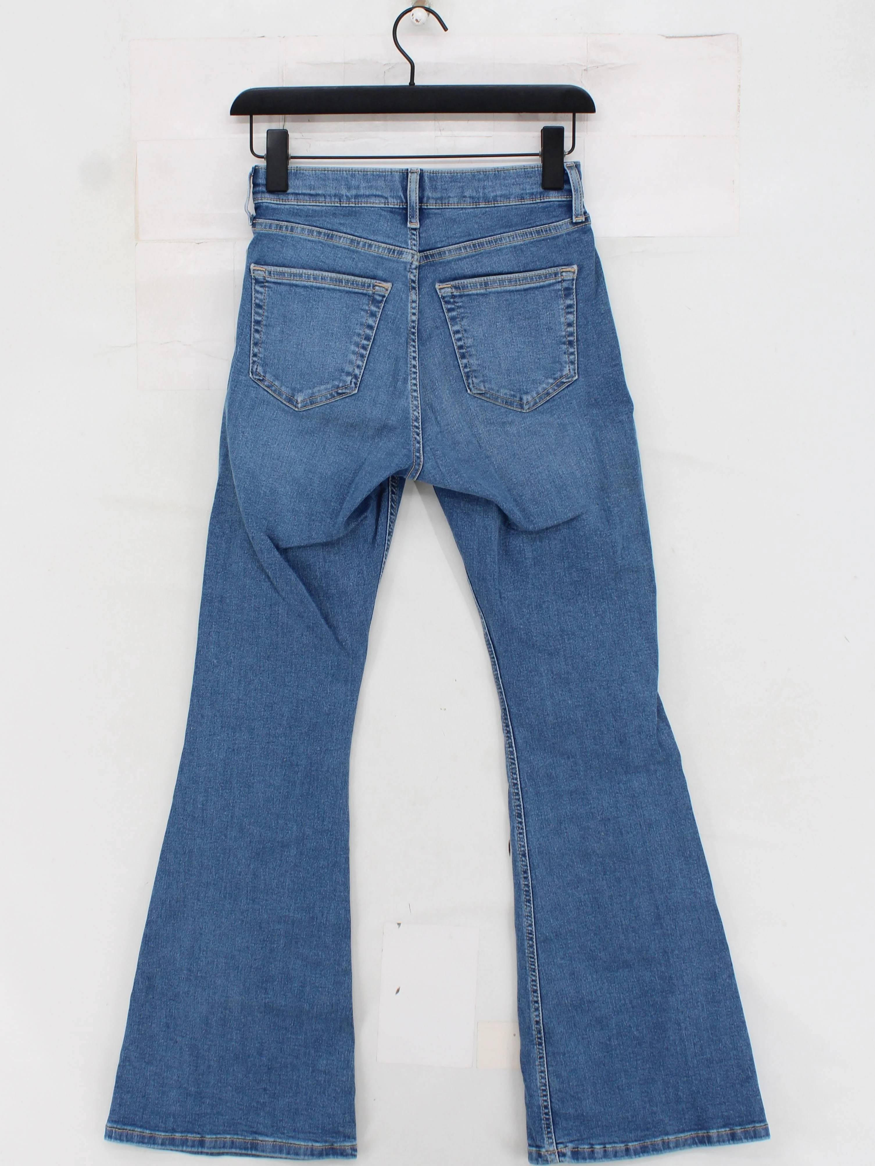 Topshop Women's Jeans W 25 in; L 30 in Blue 100% Cotton Flared - Image 2