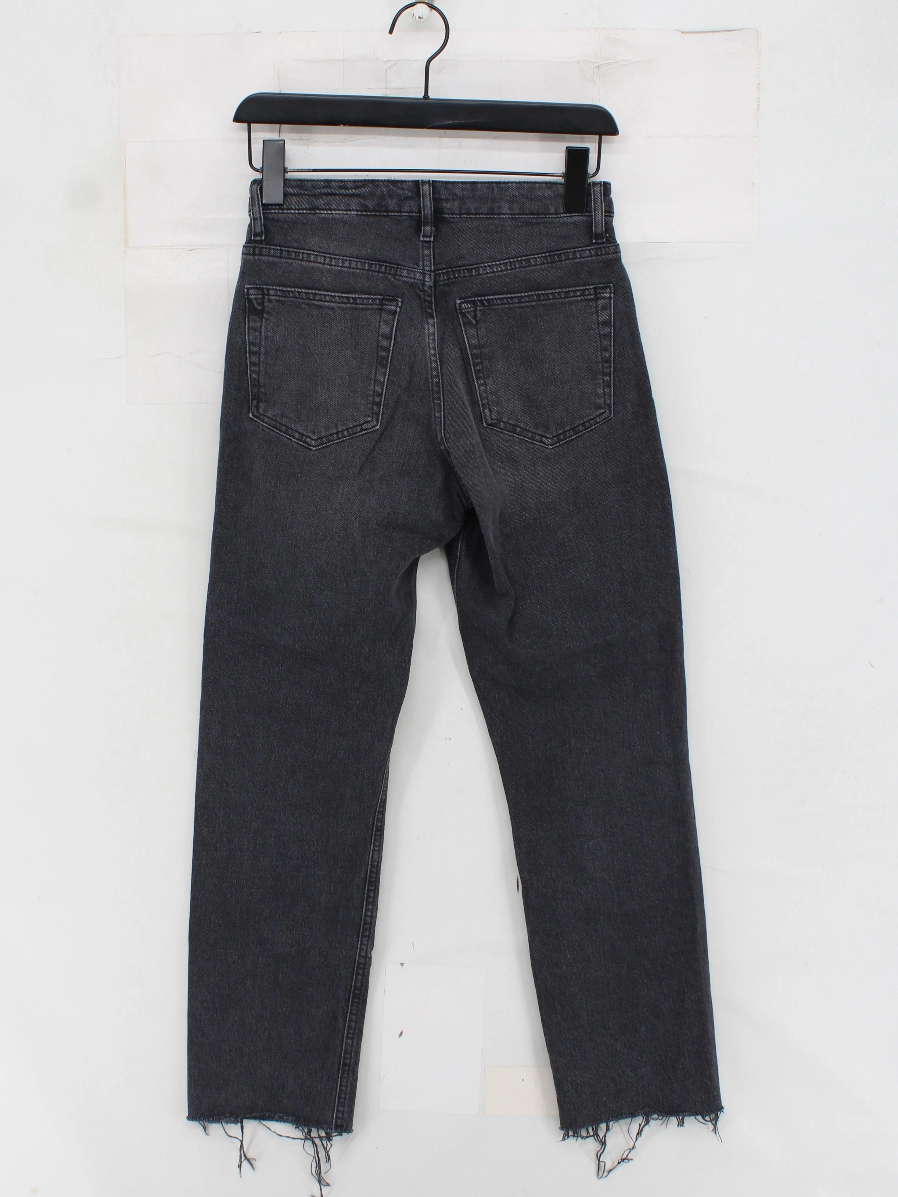 Topshop Women's Jeans W 25 in; L 32 in Black Cotton with Elastane Straight - Image 2