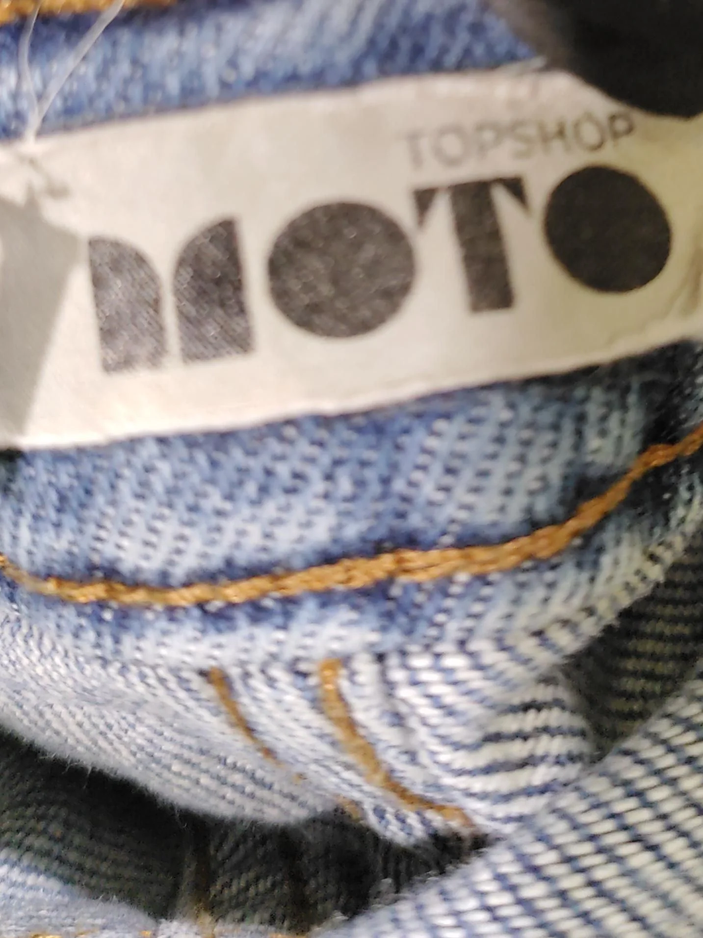 Topshop Women's Jeans W 25 in; L 32 in Blue Cotton with Polyester, Elastane Mom - Image 5