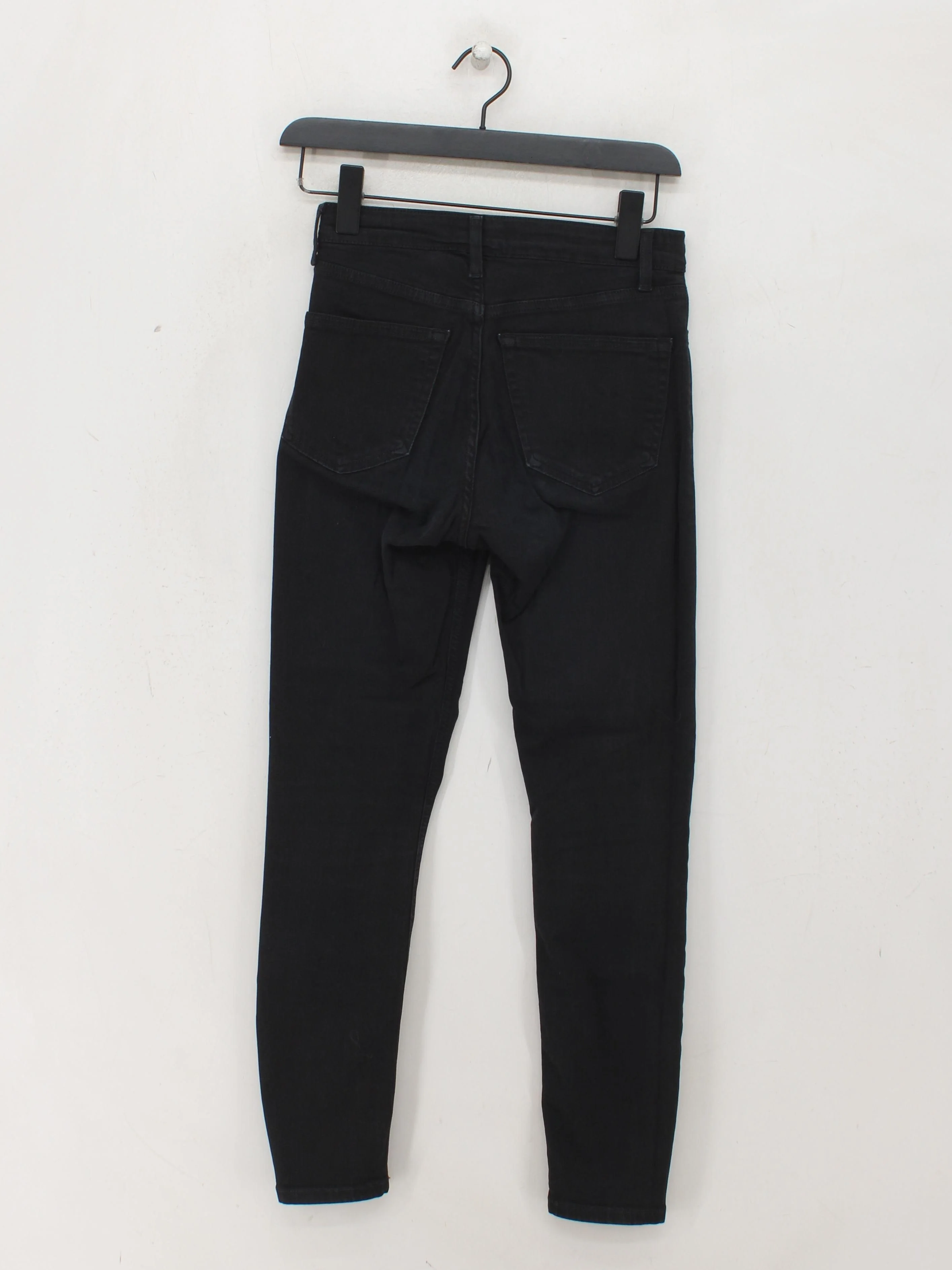 Topshop Women's Jeans W 26 in Black Cotton with Polyester, Elastane Skinny - Image 2