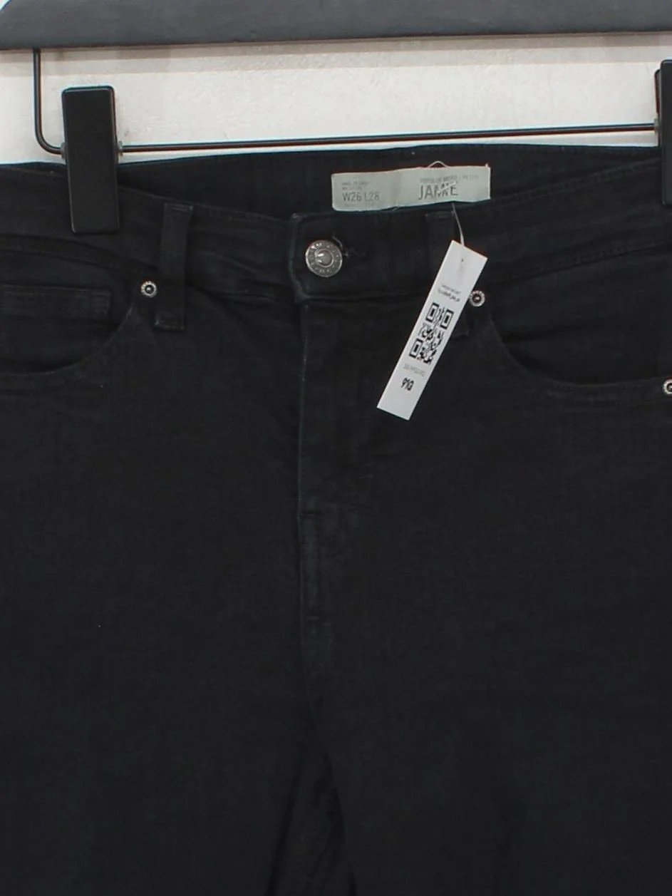 Topshop Women's Jeans W 26 in Black Cotton with Polyester, Elastane Skinny - Image 3