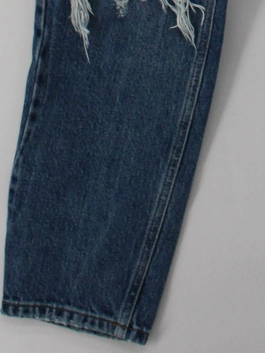 Topshop Women's Jeans W 26 in Blue 100% Cotton Mom - Image 4