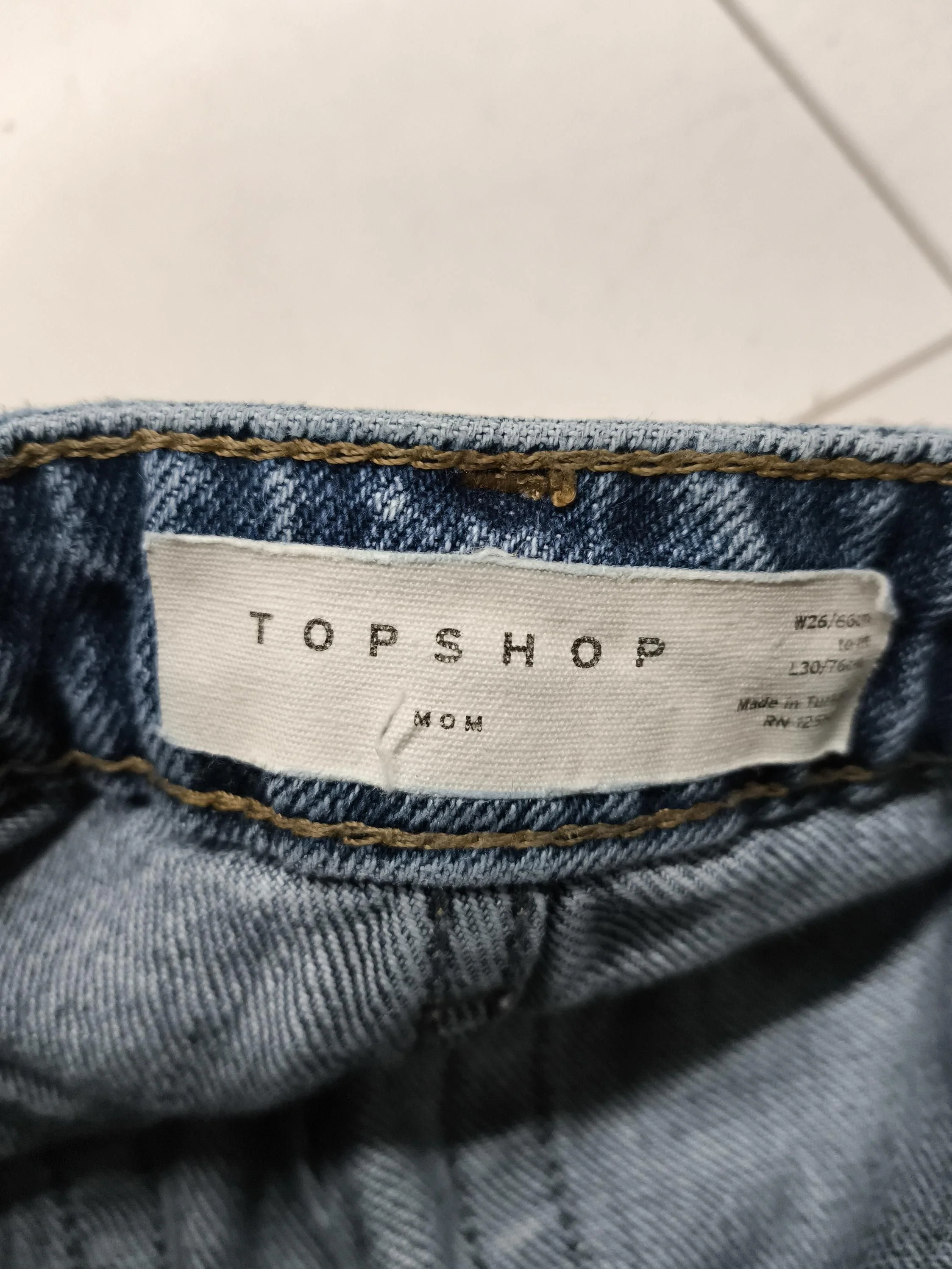Topshop Women's Jeans W 26 in Blue 100% Cotton Mom - Image 5