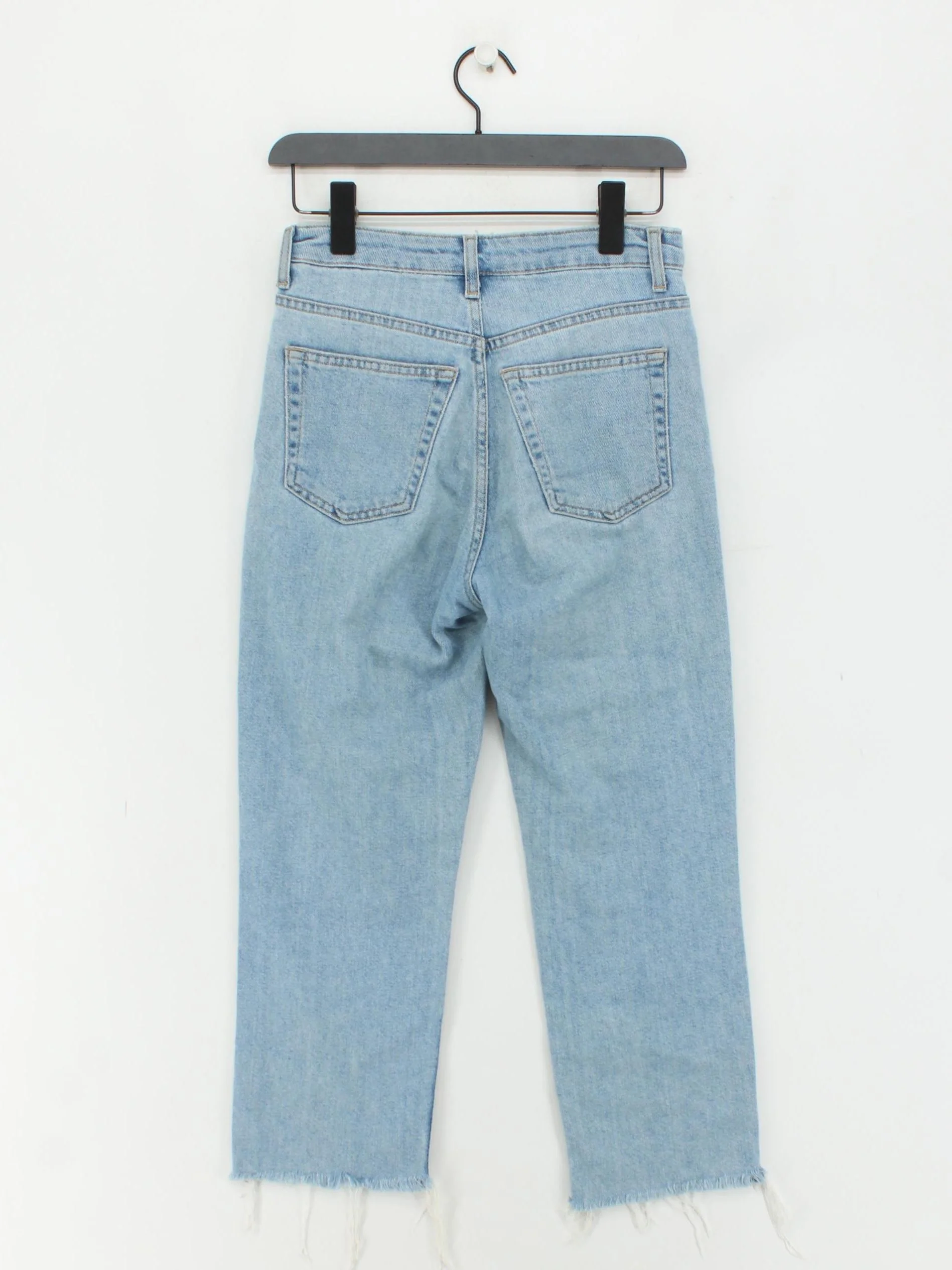 Topshop Women's Jeans W 26 in Blue Cotton with Polyester, Elastane Straight - Image 2