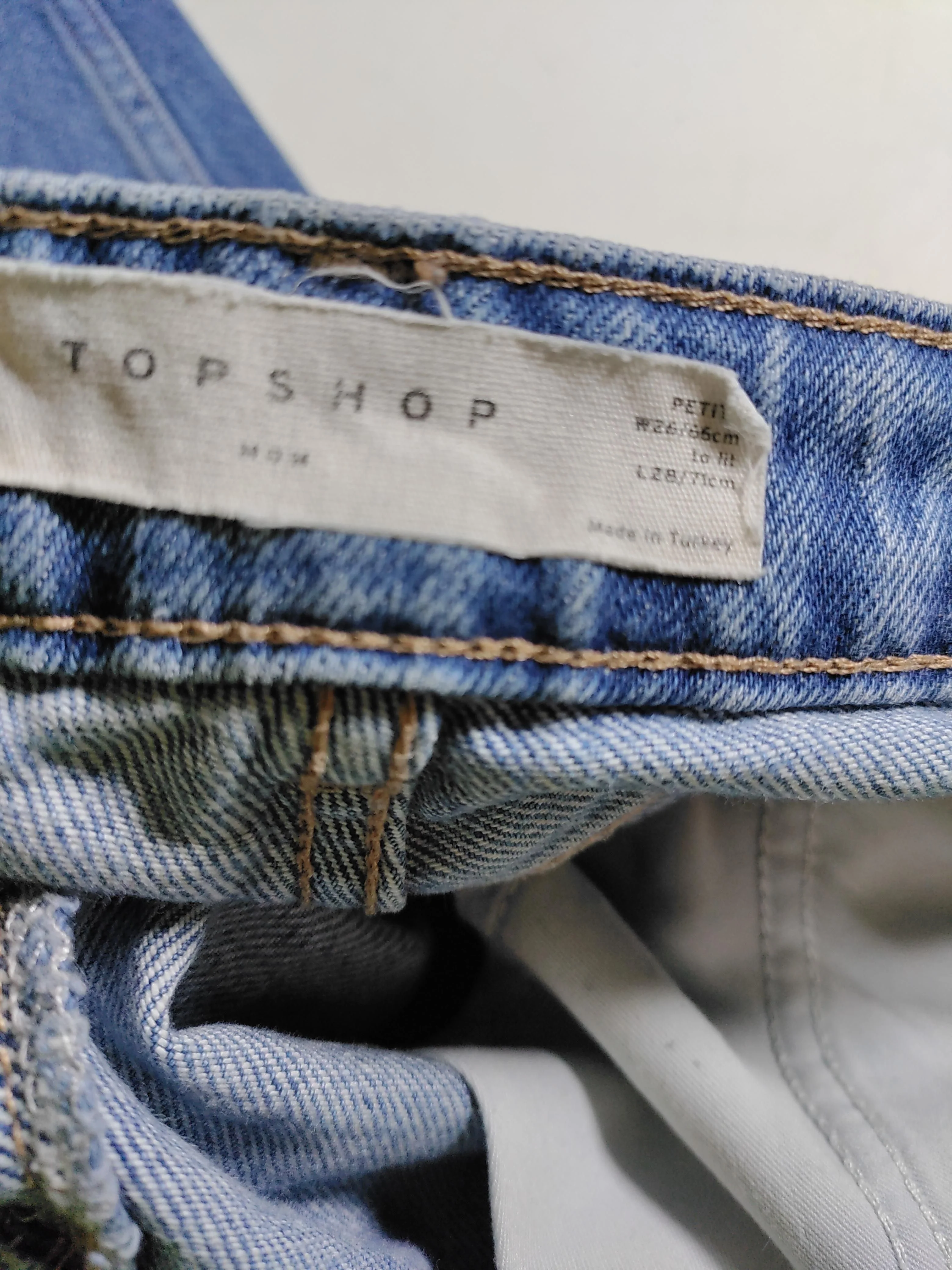 Topshop Women's Jeans W 26 in; L 28 in Blue 100% Cotton Mom - Image 5
