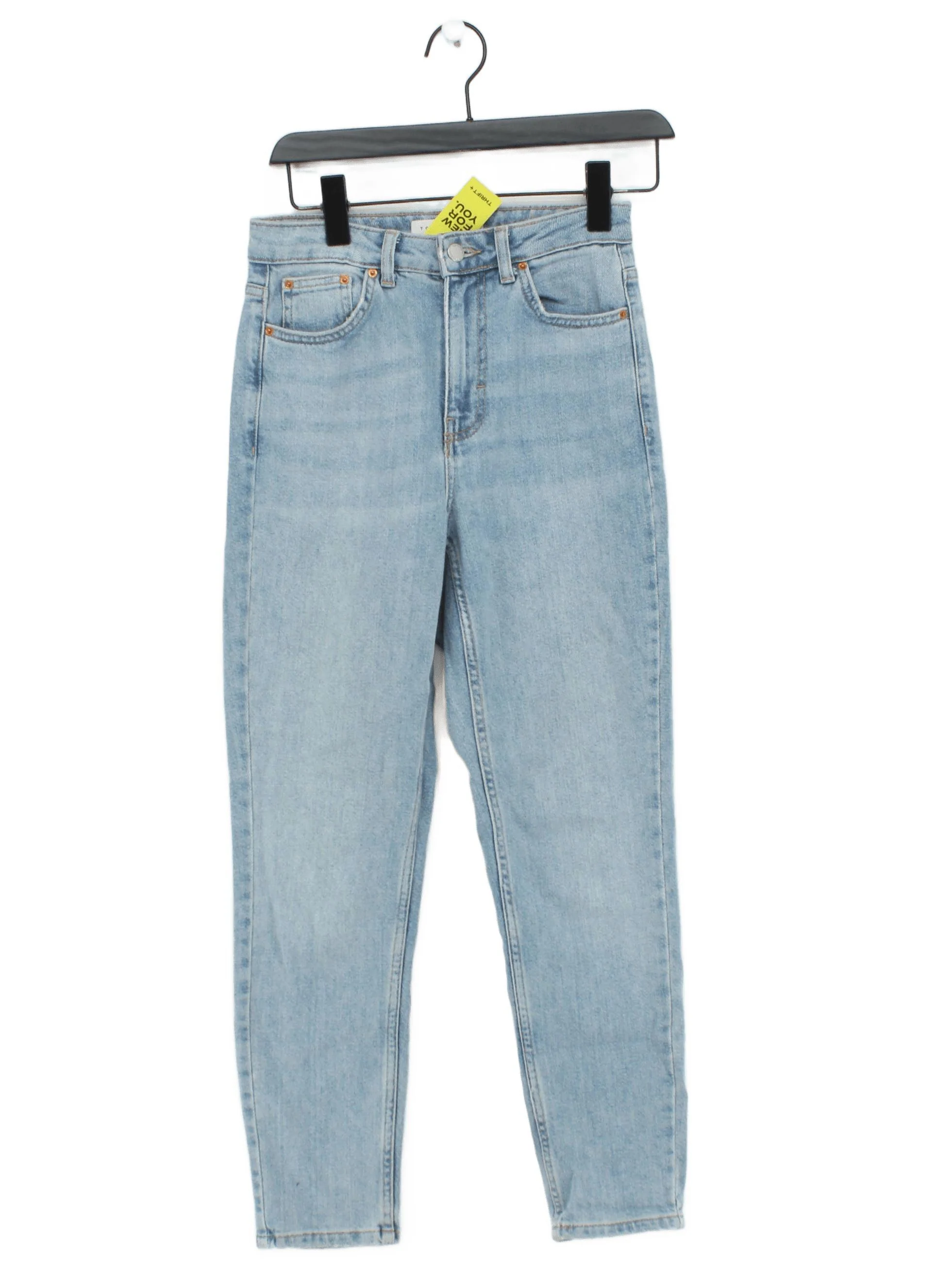 Topshop Women's Jeans W 26 in; L 30 in Blue Cotton with Elastane Mom